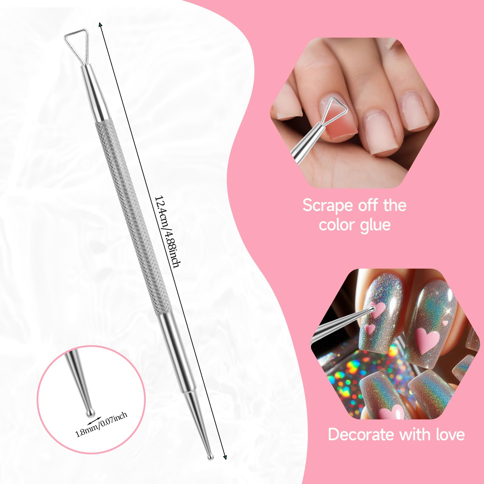 Nail Art Dotting Tools, 6 Pcs Professional Ball End Nail Art Tools Nail Art Brushes Nail Design Tools Stailess Steel Dotting Pen