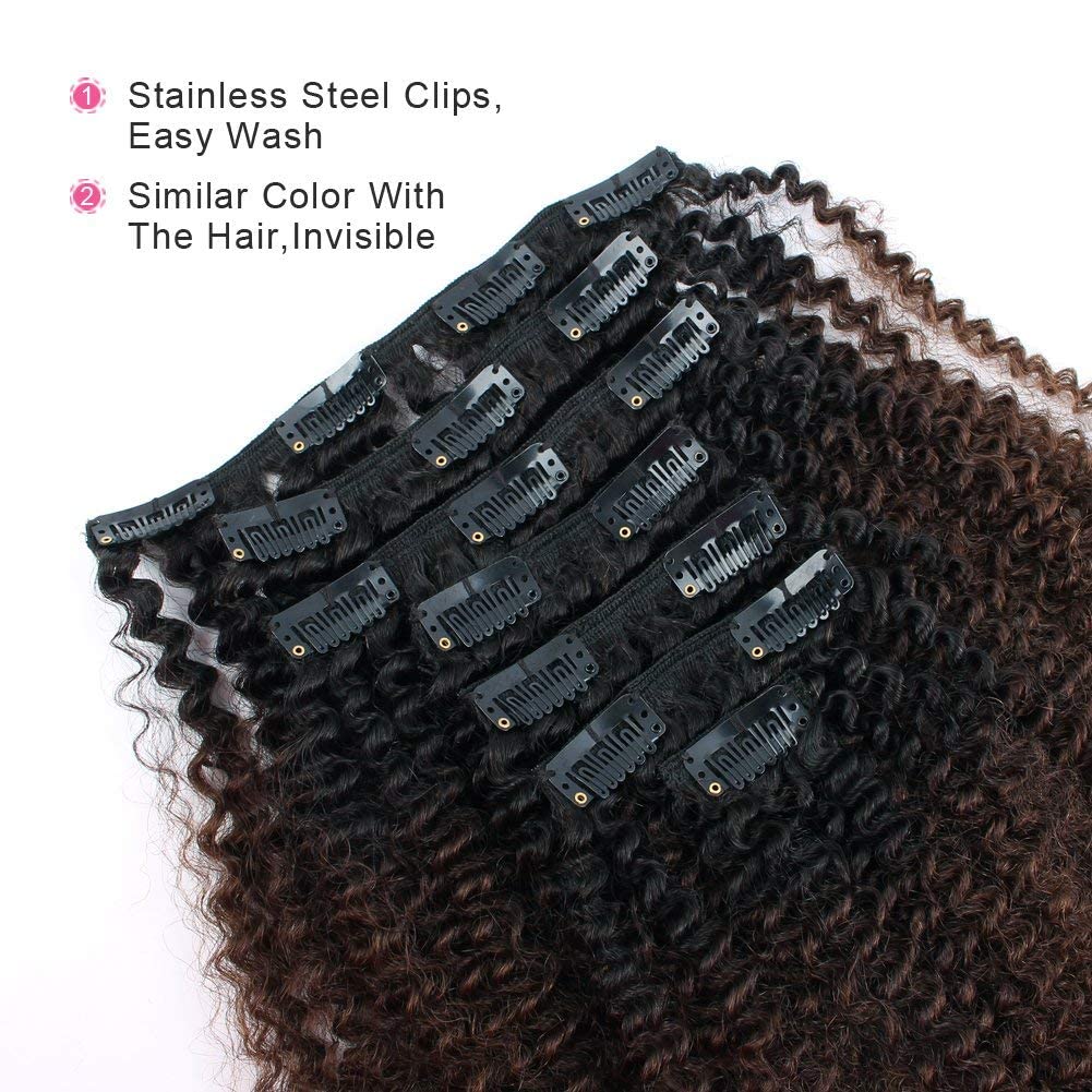 Abh Amazingbeauty Hair Afro Curly Clip In Hair Extensions Real Human Hair 4A 4B Curly Clip Ins For Black Women 120G 7 Pieces 17