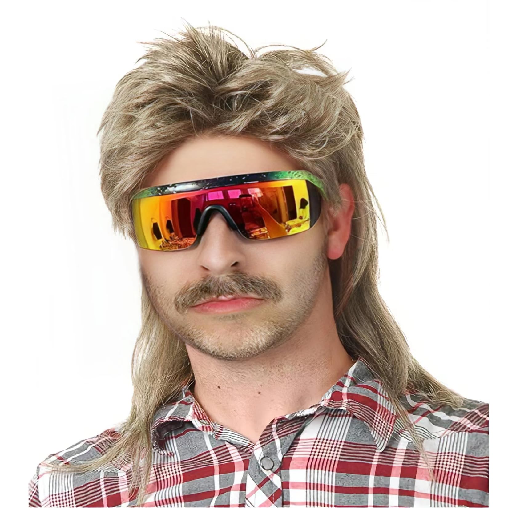 Traqur Mullet Wigs for Men Joe Dirt Emo Wig 80s 90s Costumes Fancy Party Accessory Cosplay Wig Halloween Man x (Blonde)