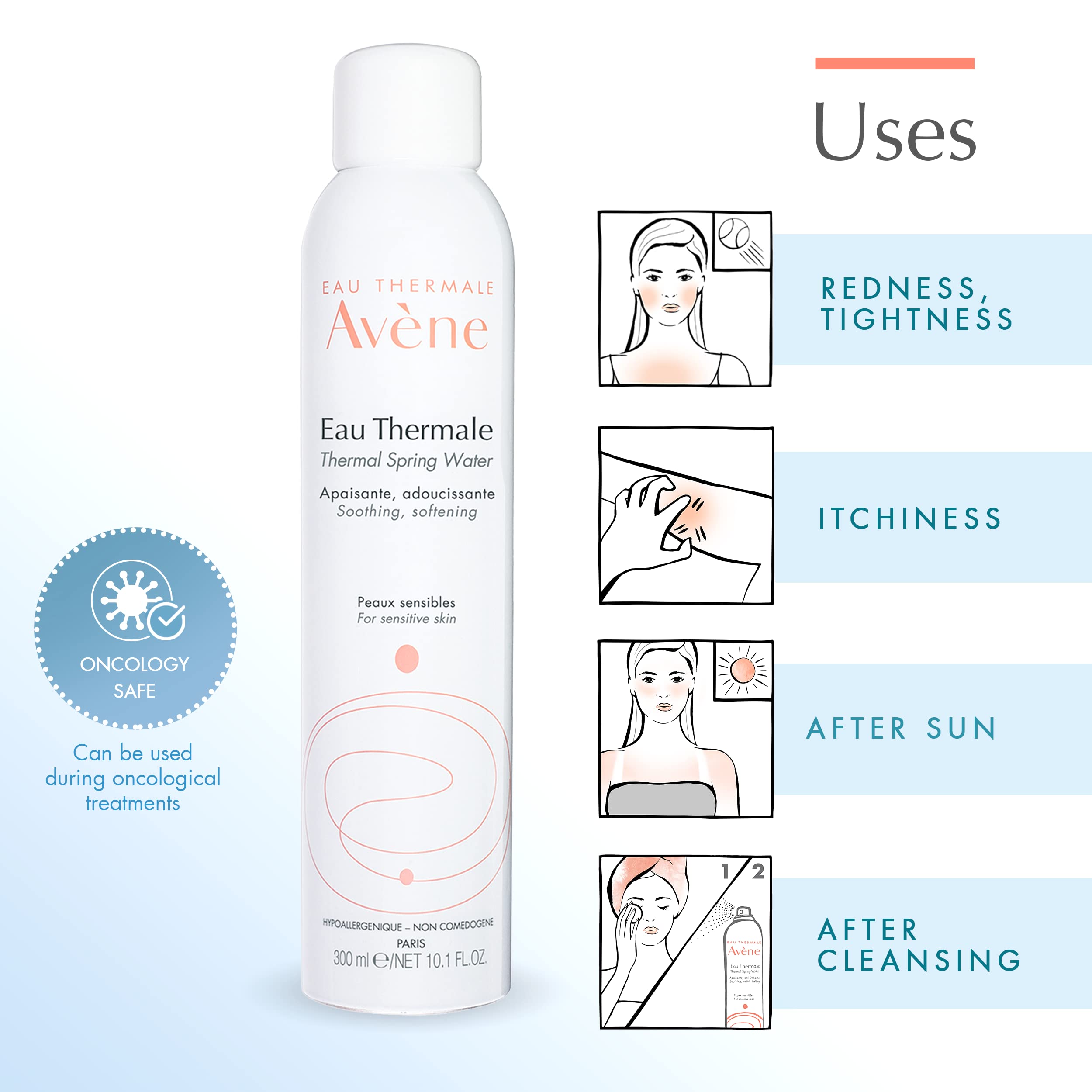 Eau Thermale Avne Thermal Spring Water, Soothing Calming Facial Mist Spray For Sensitive Skin - 10.1 Fl Oz (Pack Of 2)