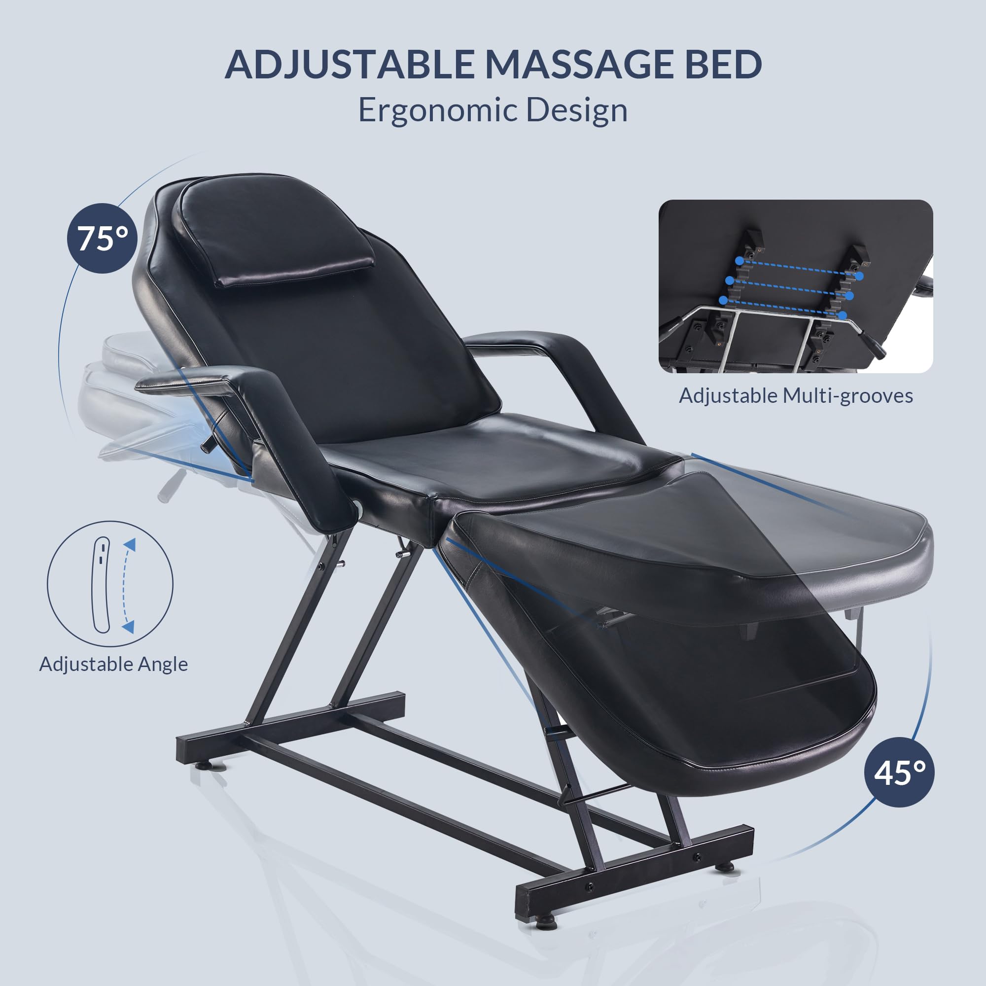 Bellavie Adjustable Table Chair Salon Bed for Professional Massage Facial Lash Beauty Treatment Spa Tattoo Eyelash Microblading