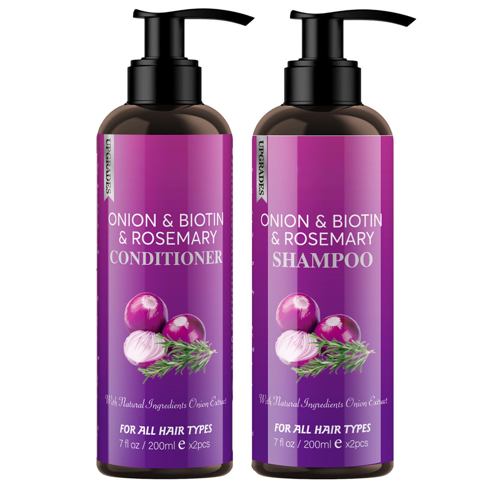 Yniquet Onion Shampoo and Conditioner Set for Hair Growth, Onion Biotin and Rosemary Shampoo Set for Thinning Hair and Hair Loss