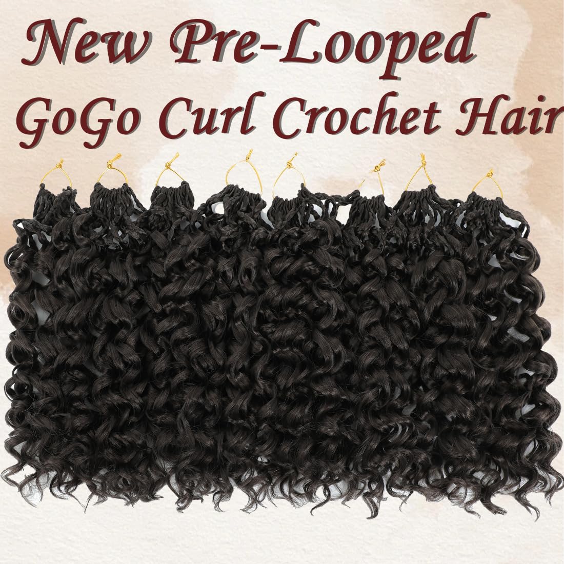 Pretwisted Gogo Curl Crochet Hair 14 Inch 8 Packs Short Curly Crochet Hair For Women Pre Looped Ocean Wave Crochet Hair Water Wa