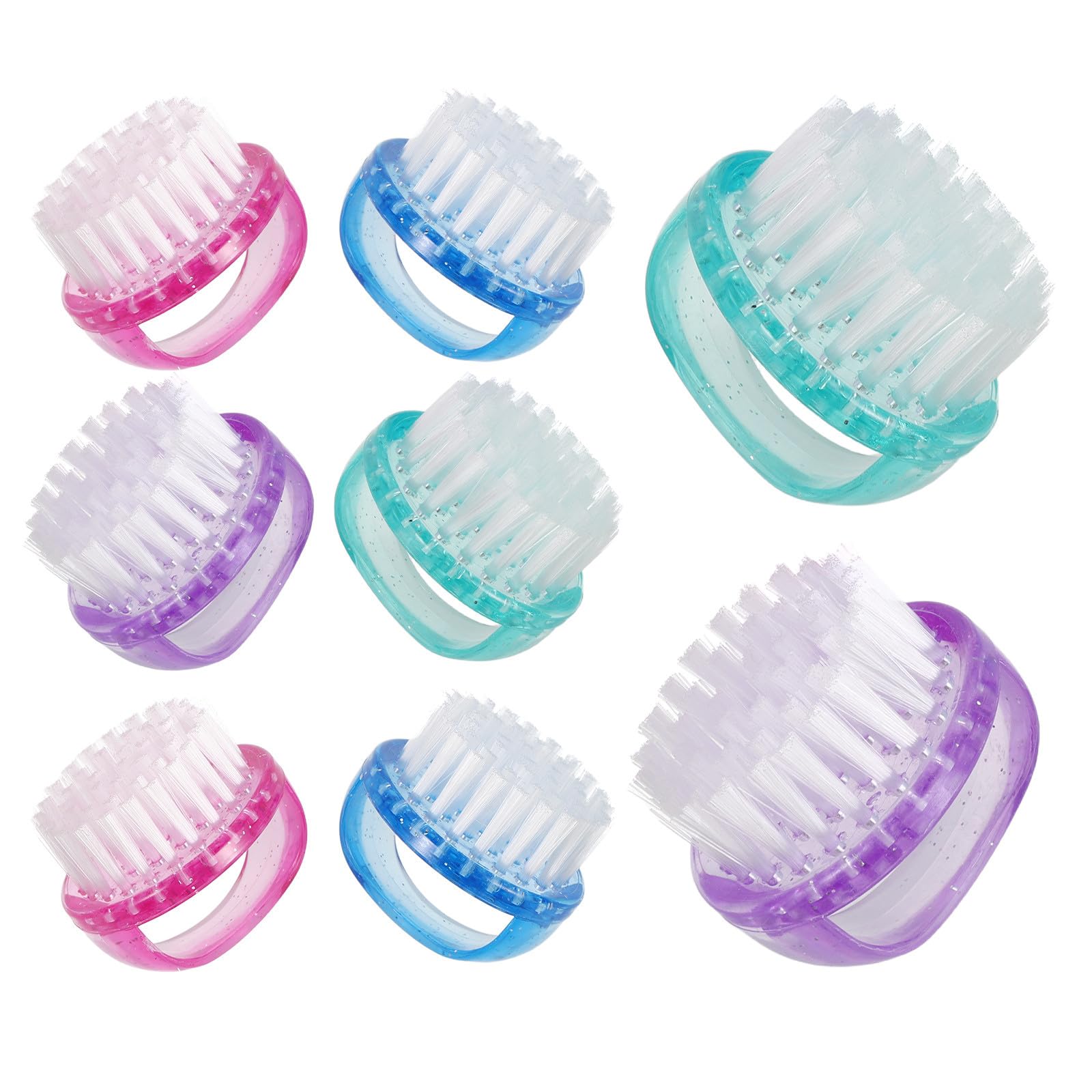 TOVINANNA 8pcs Nail Cleaning Brush Set, Soft Fingernail Scrub Brushes for Cleaning Cuticles, Small Plastic Nail Scrubber for Man