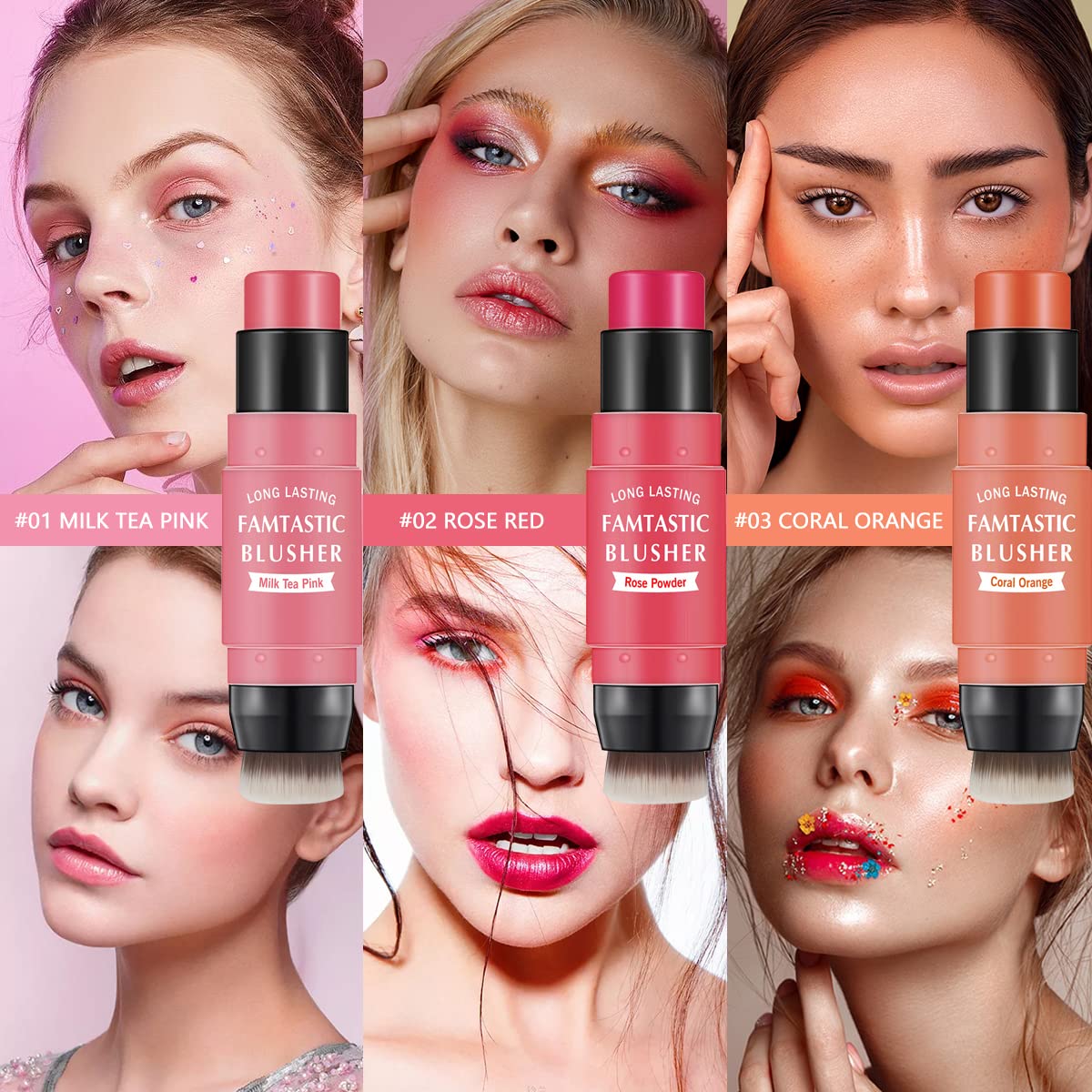 Lokfar Cream Blush Stick For Cheeks Blush Makeup - 2 In 1 Multi Stick Blush For Cheeks Tint & Eyes & Lips, Cheek Makeup Stick Ma