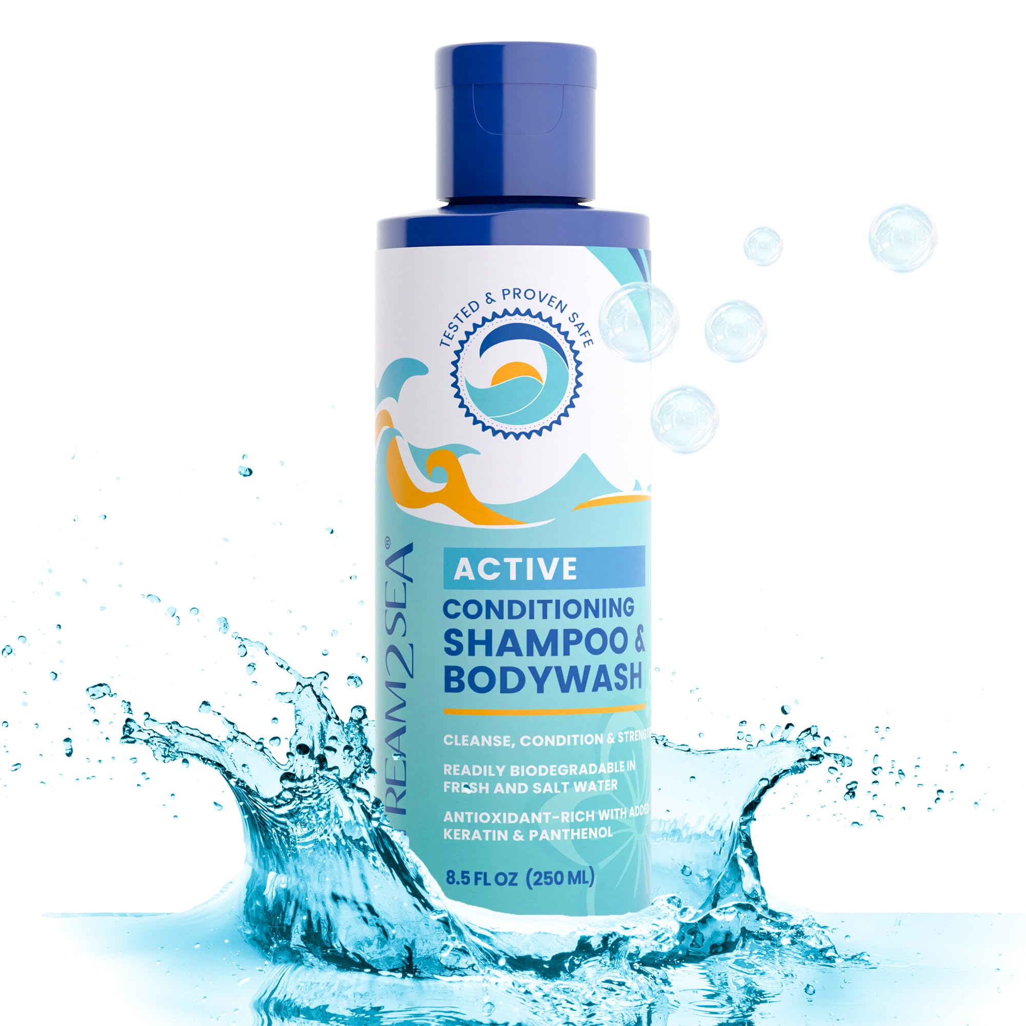 Non Toxic Shampoo and Conditioner, Body Wash 3 in 1 for Swim - Reef Safe Swimmers Shampoo for Men, Women or Kids - All Natural O