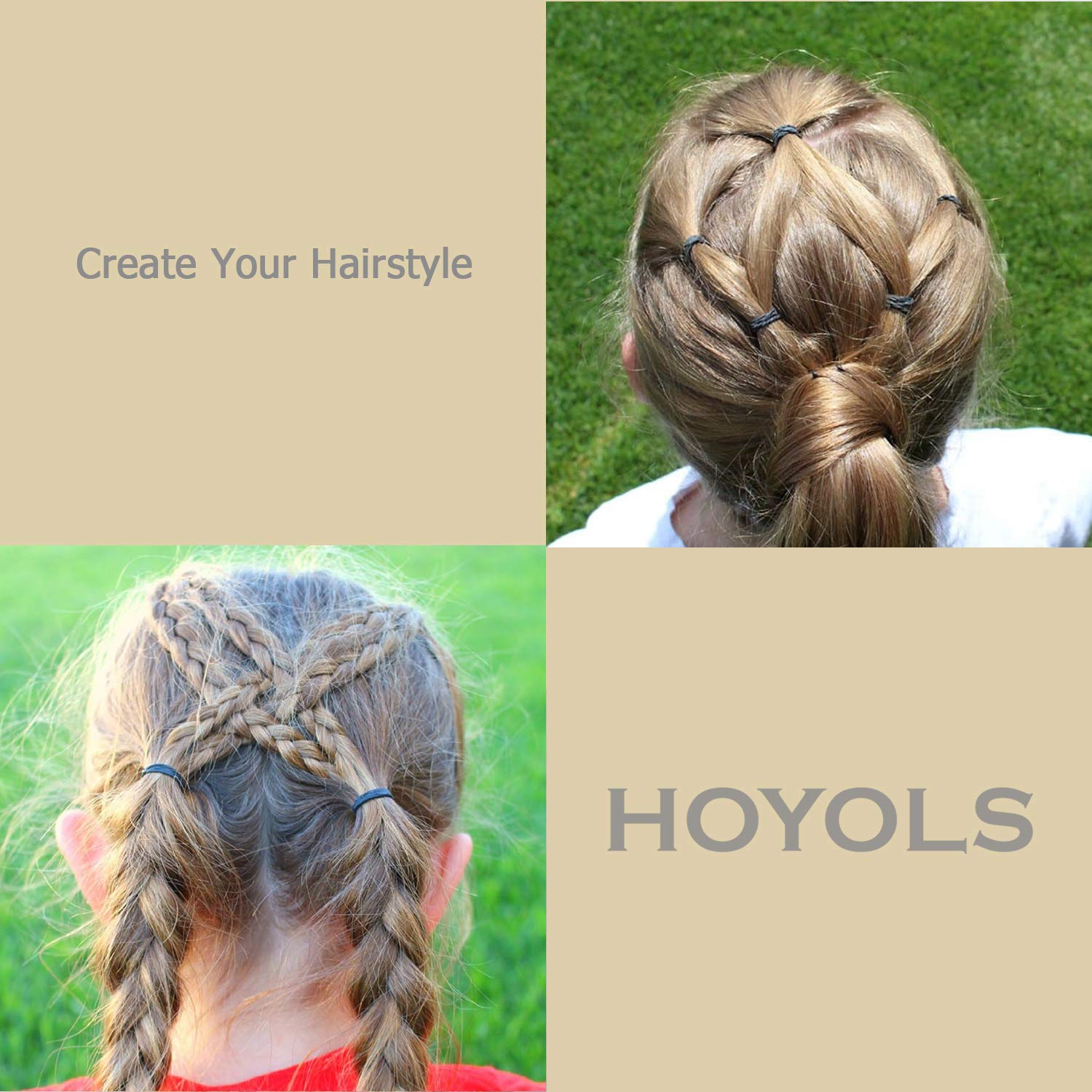 12A Small Black Rubber Bands for Hair Ties Elastics Mini Toddler Braids Ponytail Holders for Baby girls Infants kids Thick Hair