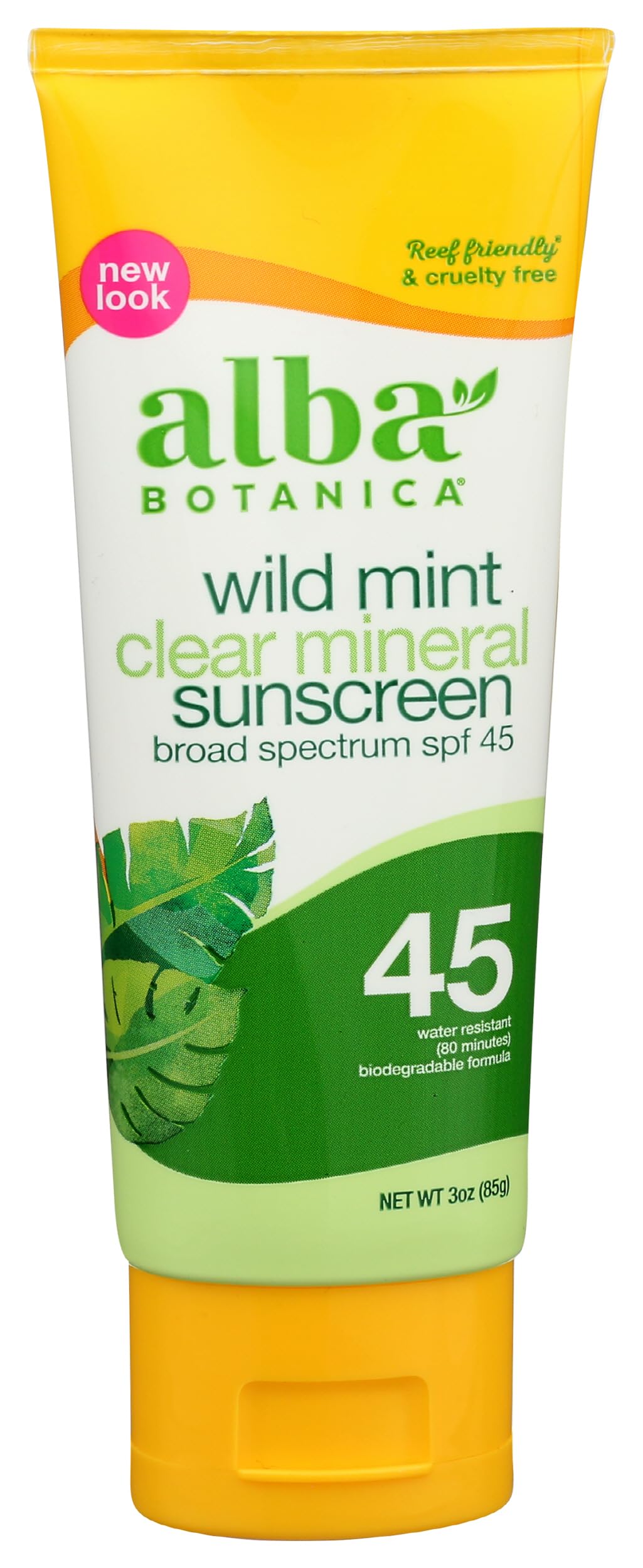 Alba Botanica Clear Mineral Sunscreen Lotion, SPF 45, Wild Mint, 3 Oz