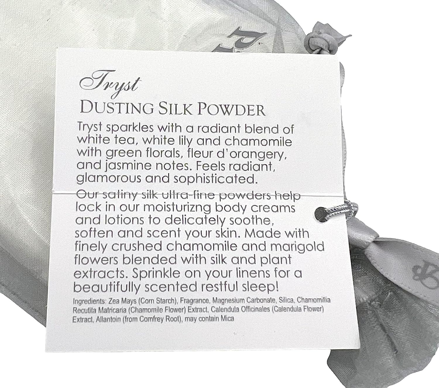 Lady Primrose, Tryst Dusting Silk in Organza Bag, Refill, 3 Ounces