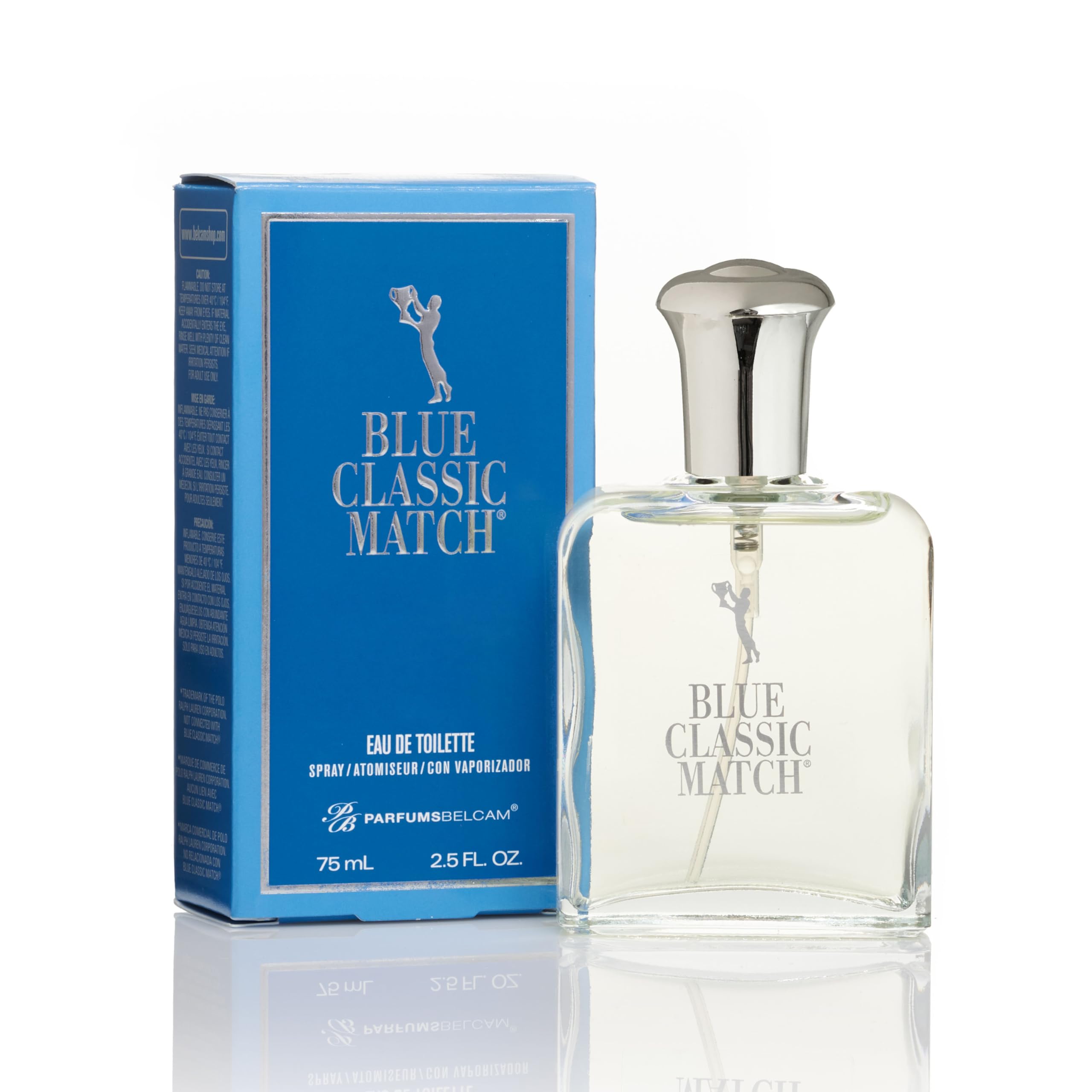 PB ParfumsBelcam Blue Classic Match CM Eau De Toilette Spray, 75 ml (2.5 Fl Oz) - Designer Inspired Fragrance