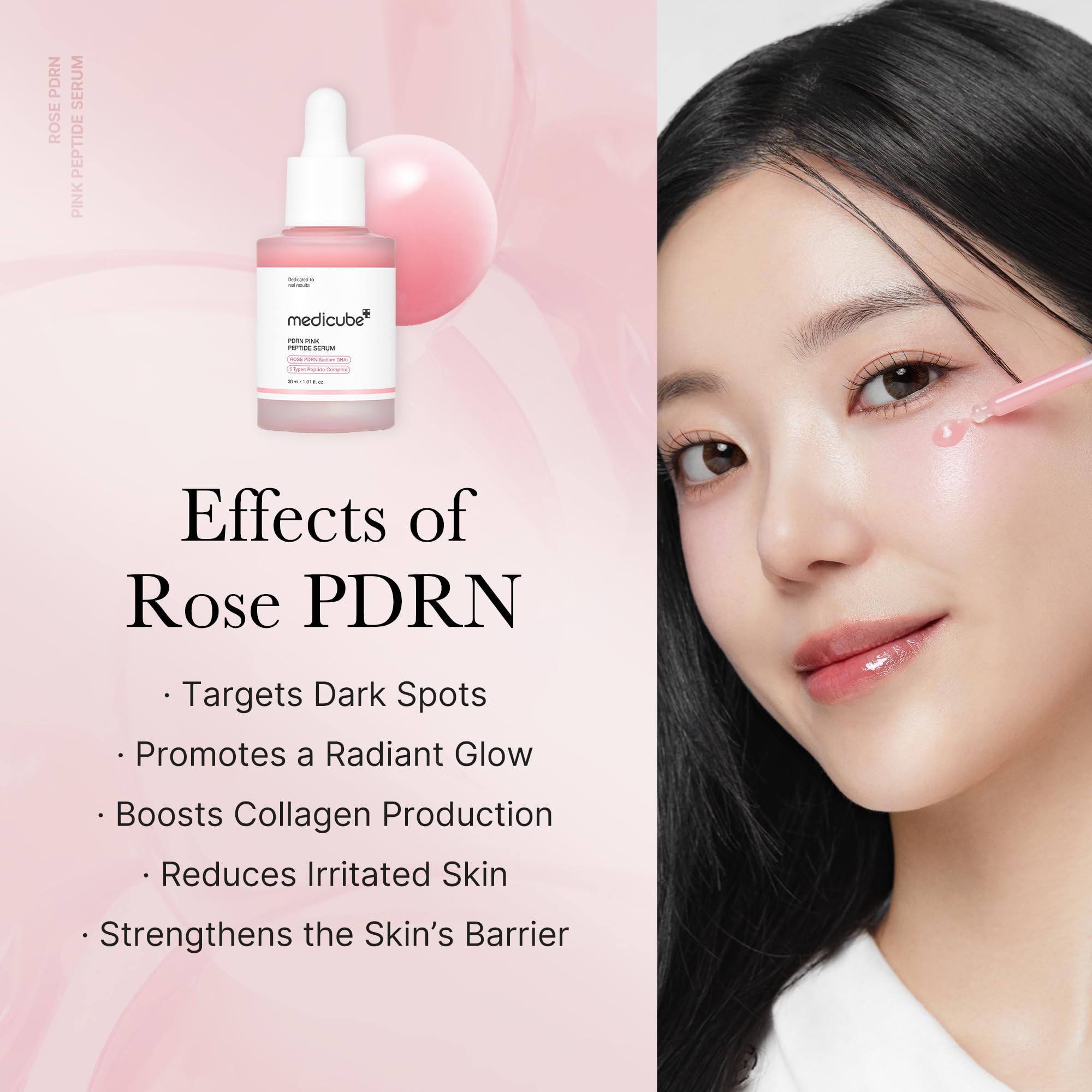 medicube PDRN Pink Peptide Serum - Hydrating, Firming, Niacinamide, 1.01 fl. oz., Vegan Korean Skincare