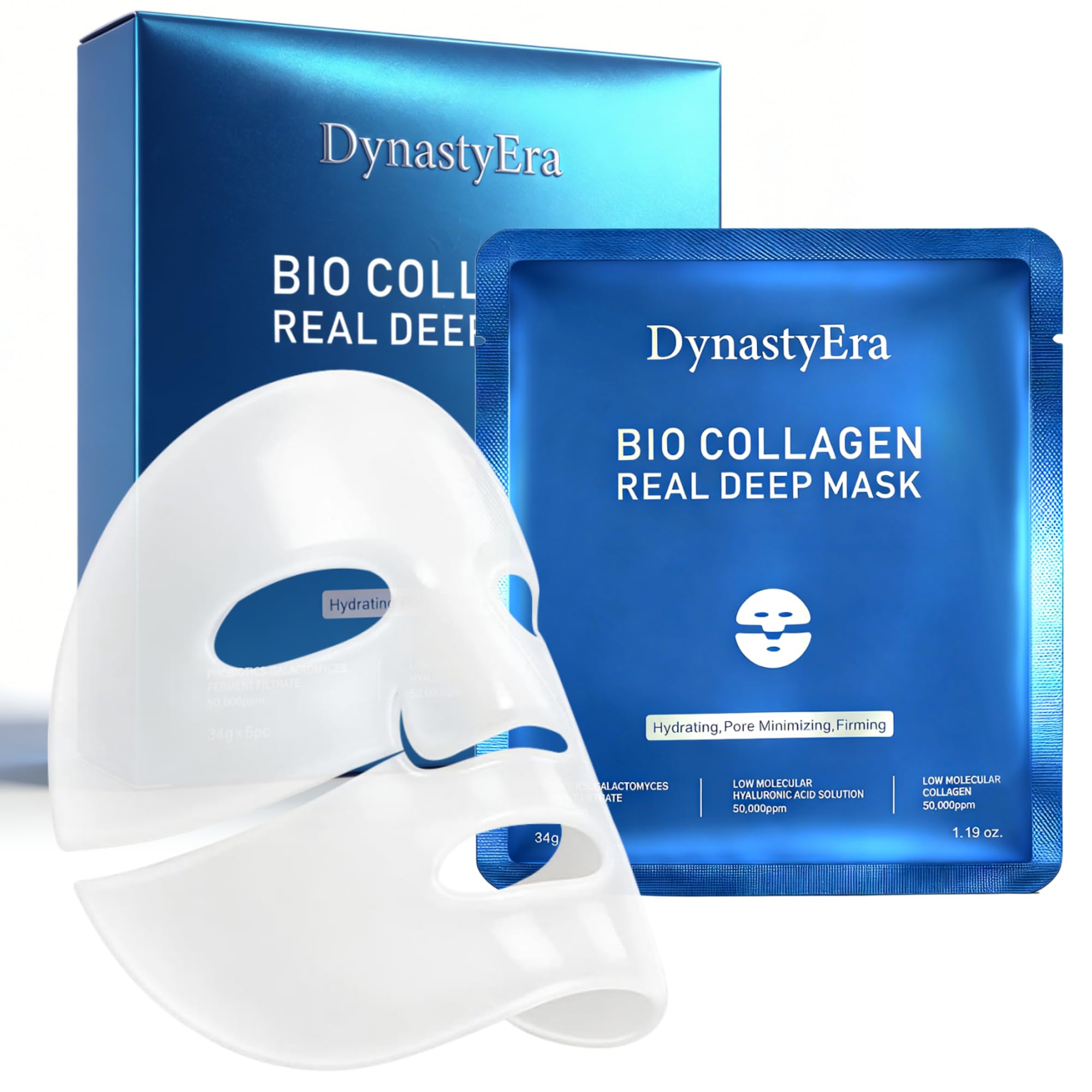 DynastyEra Bio Collagen Hydrogel Sleeping Mask, Overnight Face Mask for Deep Hydration, Glass Skin Glow & Firming Care, Transpar