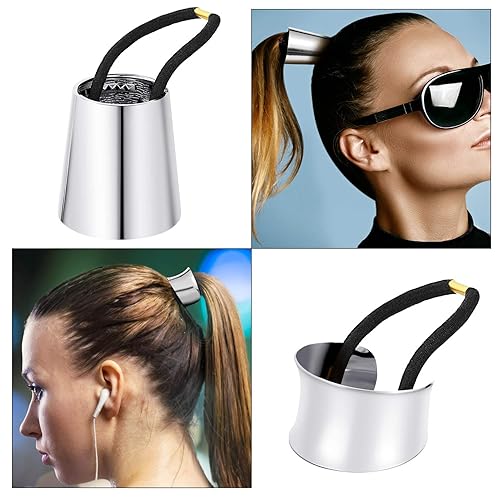 3 Pieces Metal Circle Hair Cuff Elastic Hair Band Hair Ties Ponytail Holder Hair Rope Accessory For Women Girls, 3 Styles (Silve