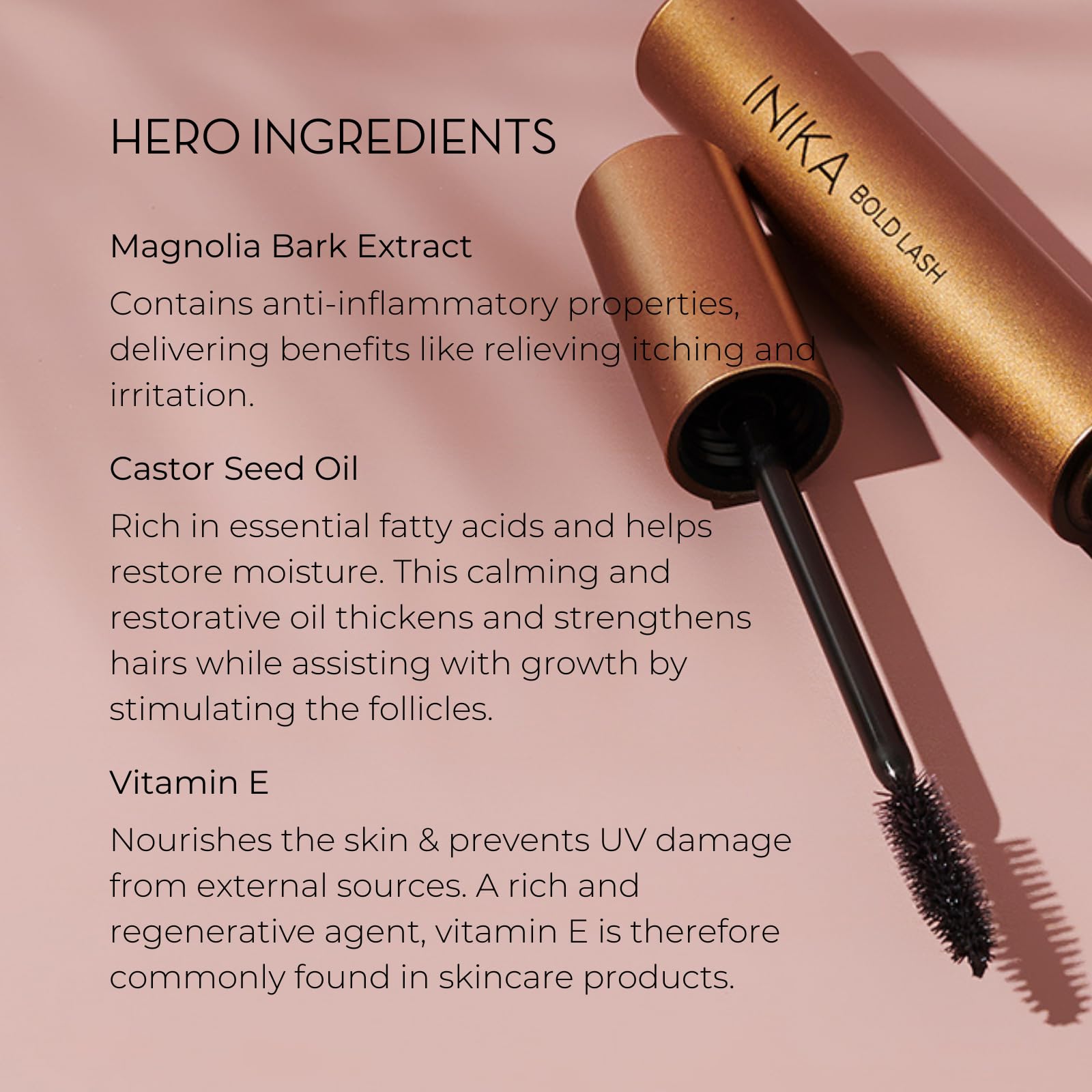 INIKA Organic Bold Lash Mascara, Vegan and Non-Toxic, Amplifies Lashes for Volume and Length, with Conditioning Botanical Ingred