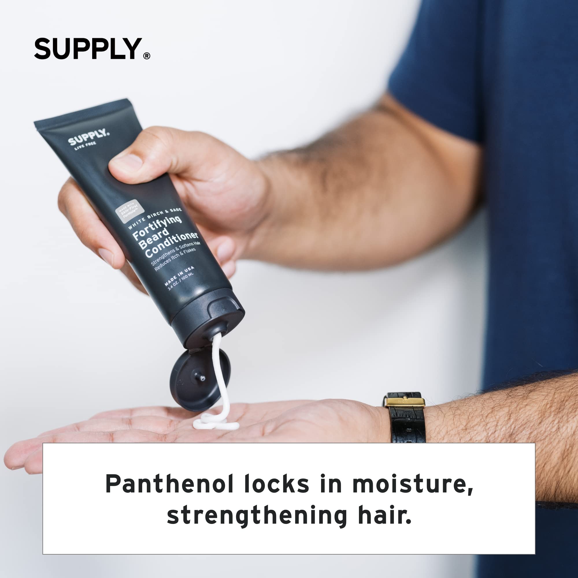 Supply Fortifying Beard Conditioner - Softens, Strengthens, and Nourishes - Prevents Dryness, Itchiness, and Split Ends - Natura