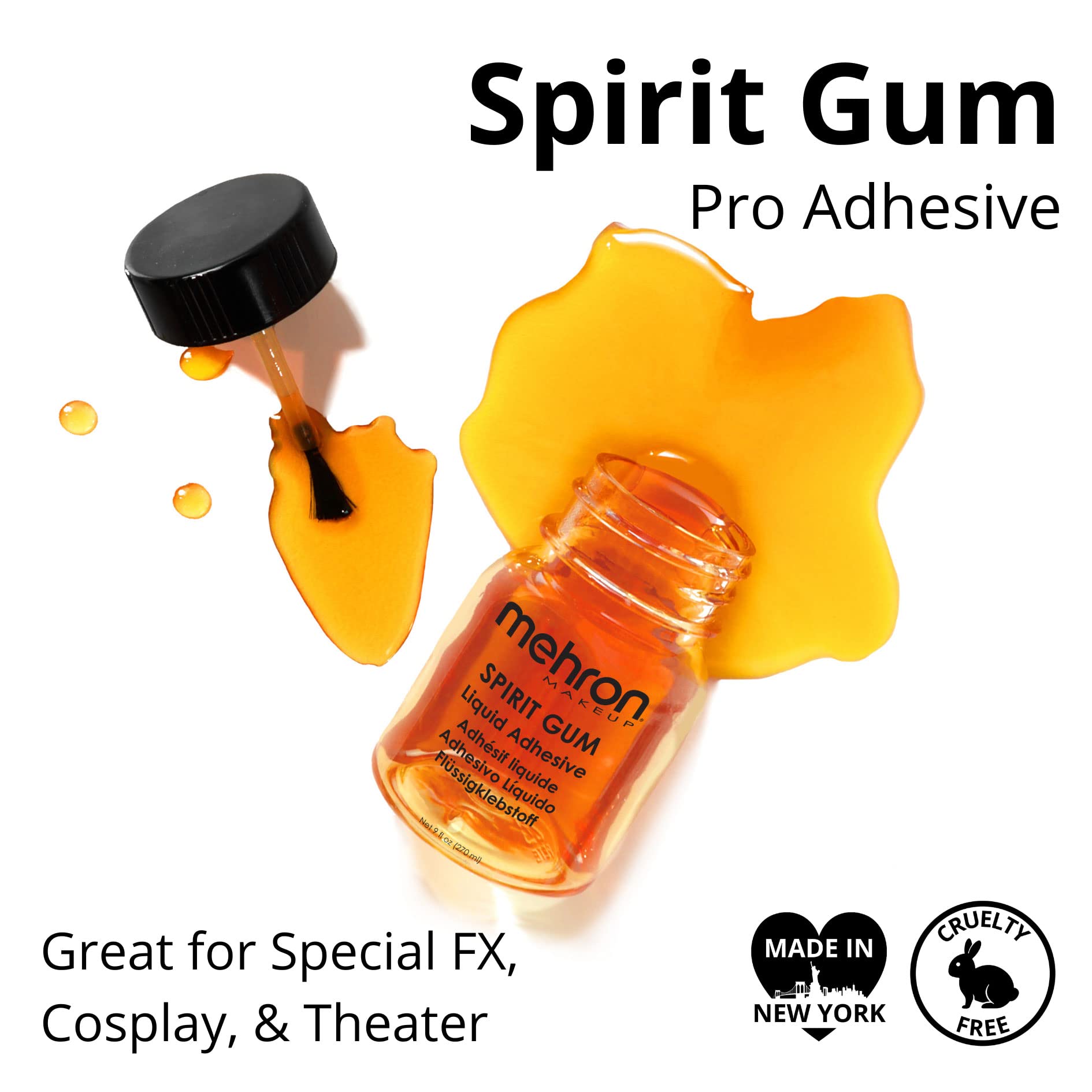 Mehron Makeup Spirit Gum | Spirit Gum Adhesive | Special FX, Cosplay, Halloween, Stage Performance Makeup | Professional Cosmeti