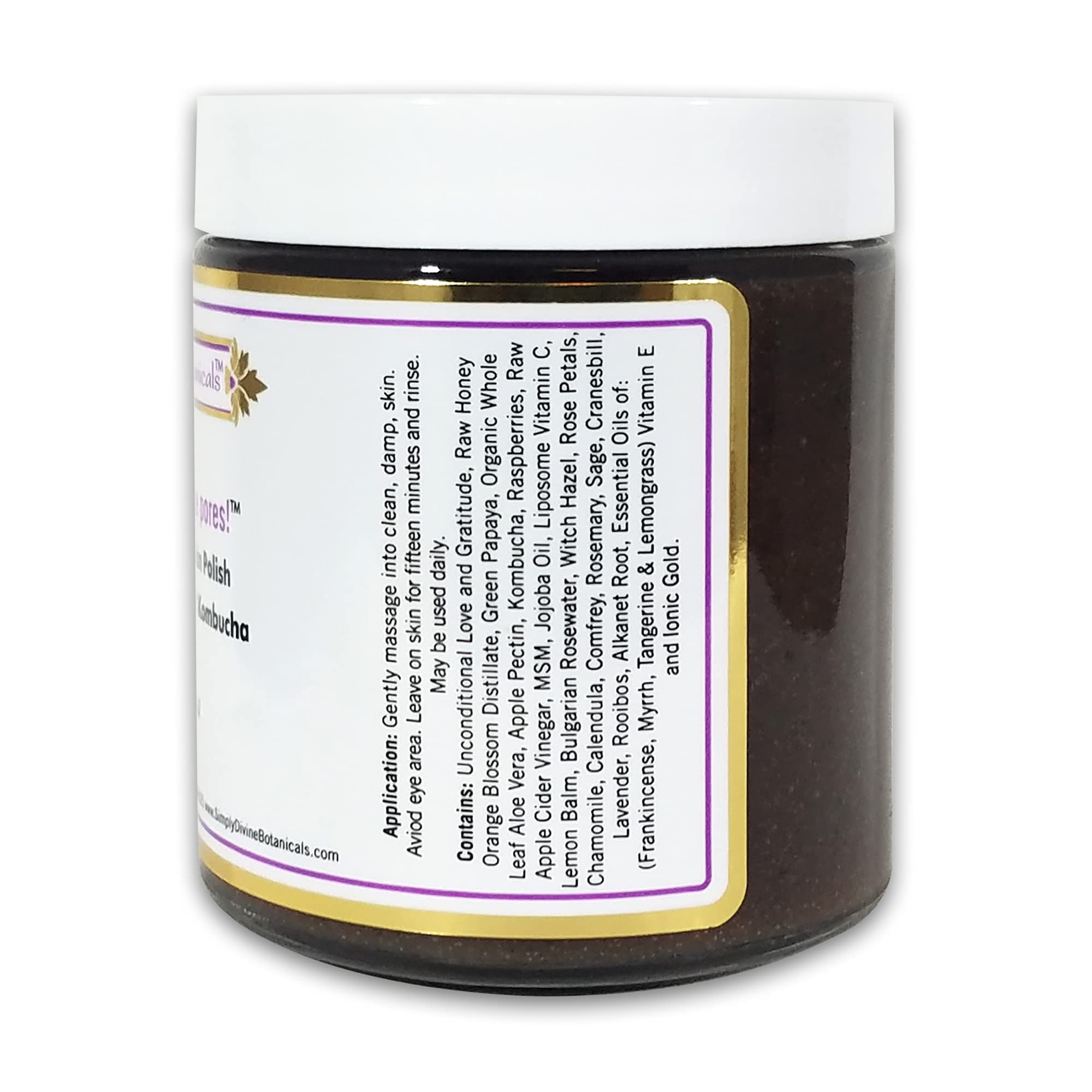 Simply Divine Botanicals Honey I Shrunk The Pores - All-Natural and Organic Skin Polish to Tighten Skin, Reduce Pores, Exfoliate