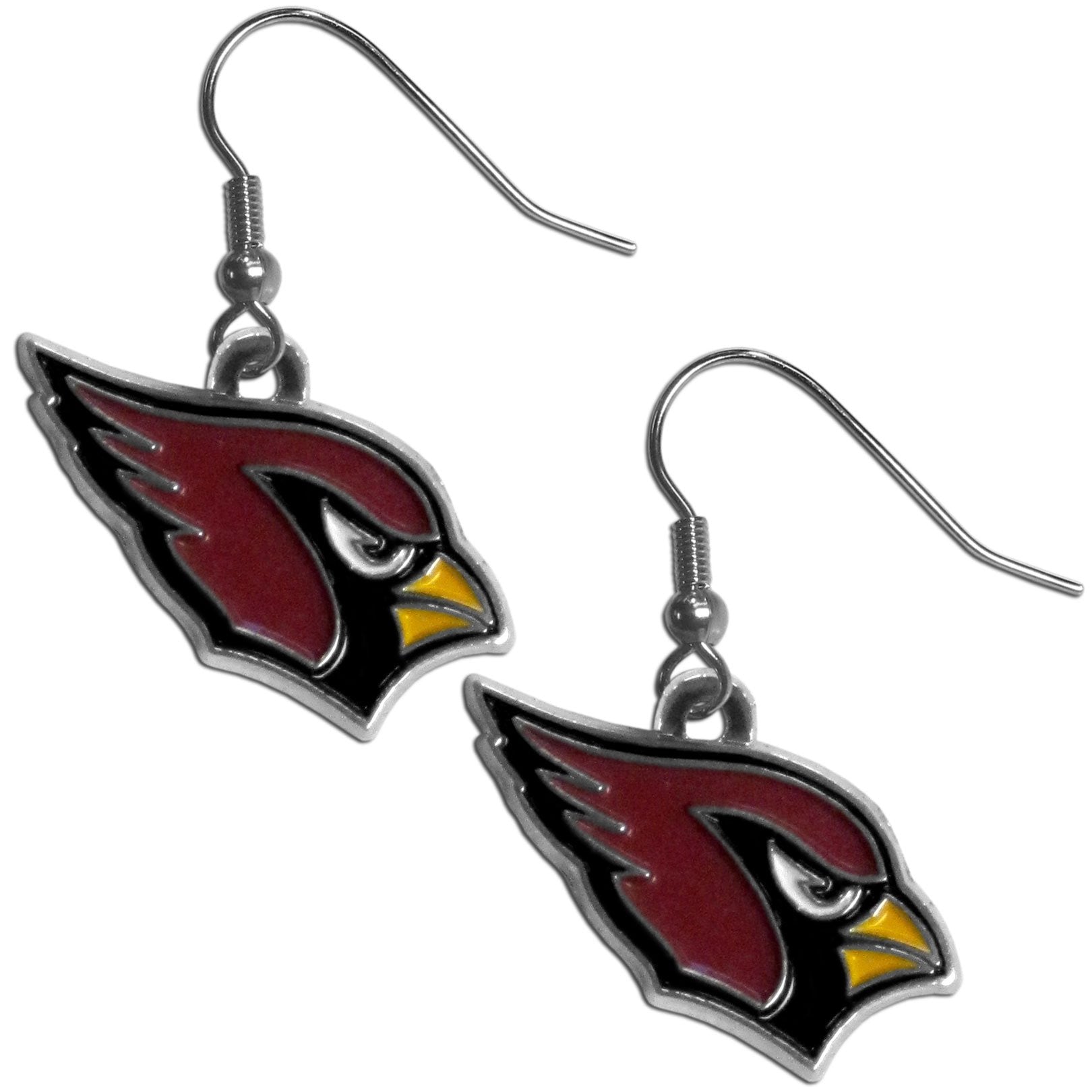 NFL Siskiyou Sports Womens Arizona Cardinals Chrome Dangle Earrings One Size Team Colors