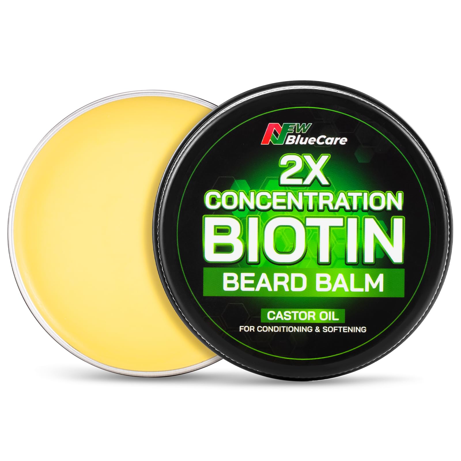 Beard Balm2X Concentration Biotin Styles, Growth, Strengthens & Softens Beards and Mustaches  Natural Beard Conditioner Wax w