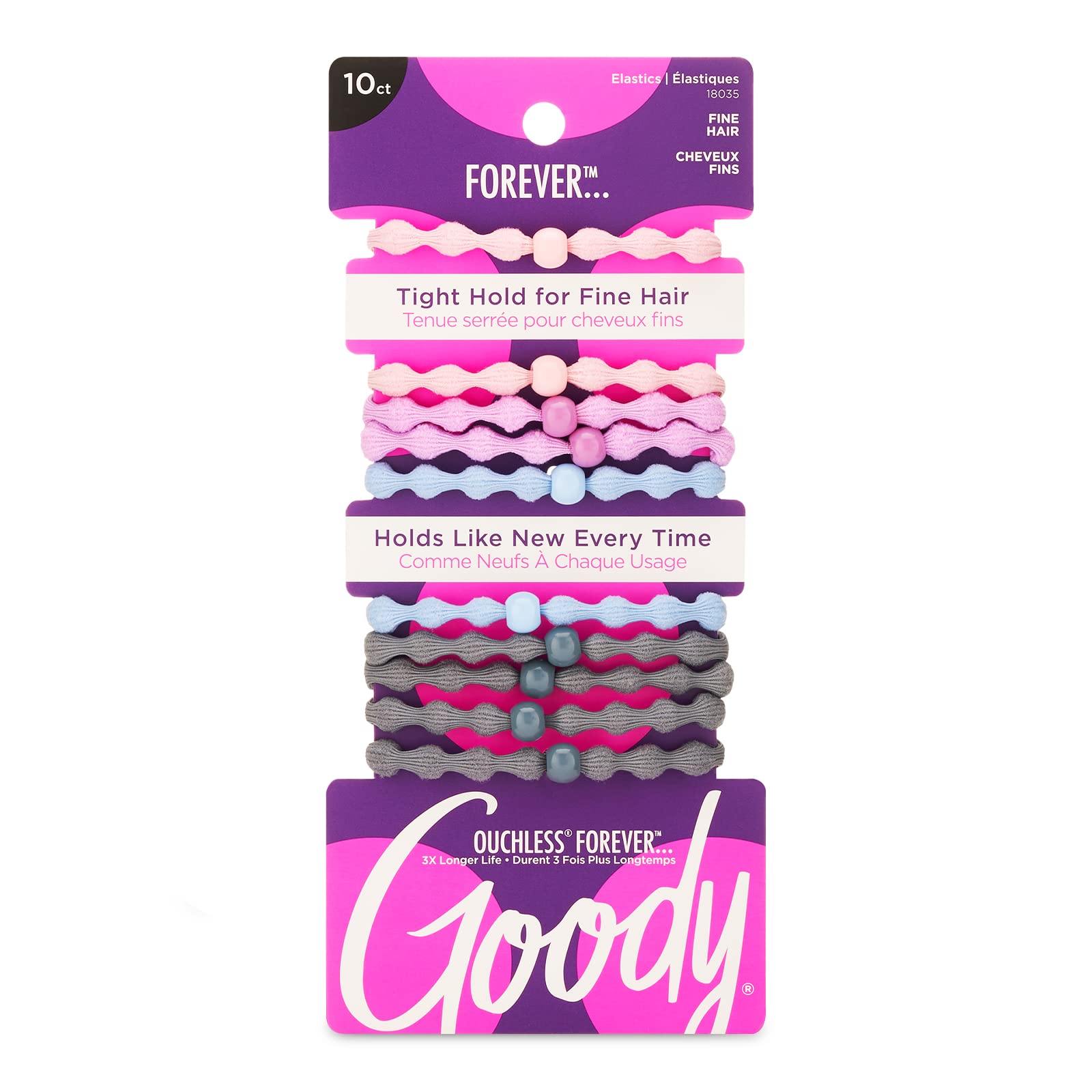 GOODY Ouchless Forever Elastics, Hair Accessories for Men, Women, Boys and Girls to Style with Ease & Keep Your Hair Secured, Pa