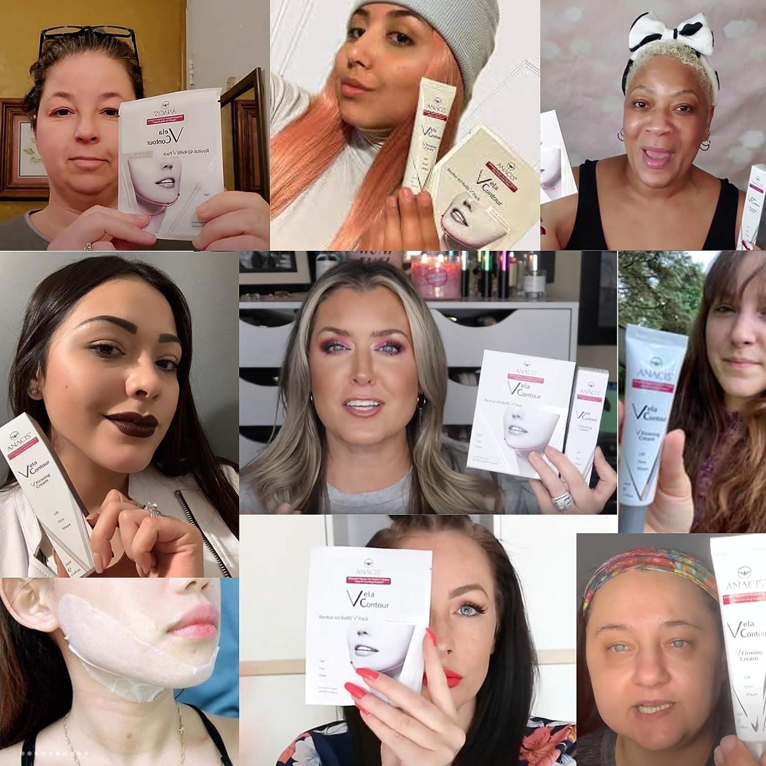 Anacis Facial Mask - Works for V-line Neck Chin Jawline - Fine Lines - Neck Wrinkles - Sagging Skin - for Women and Men - 5 Face