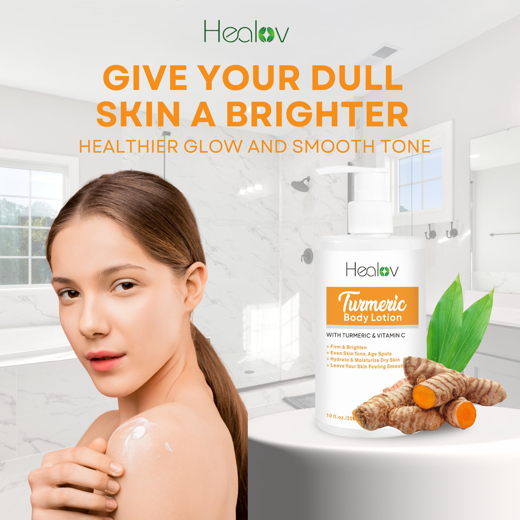 Herblov Turmeric Lotion For Dark Spots - Natural Skin Brightening Cream For Face & Body - Turmeric Face Cream To Cleanse Skin, F