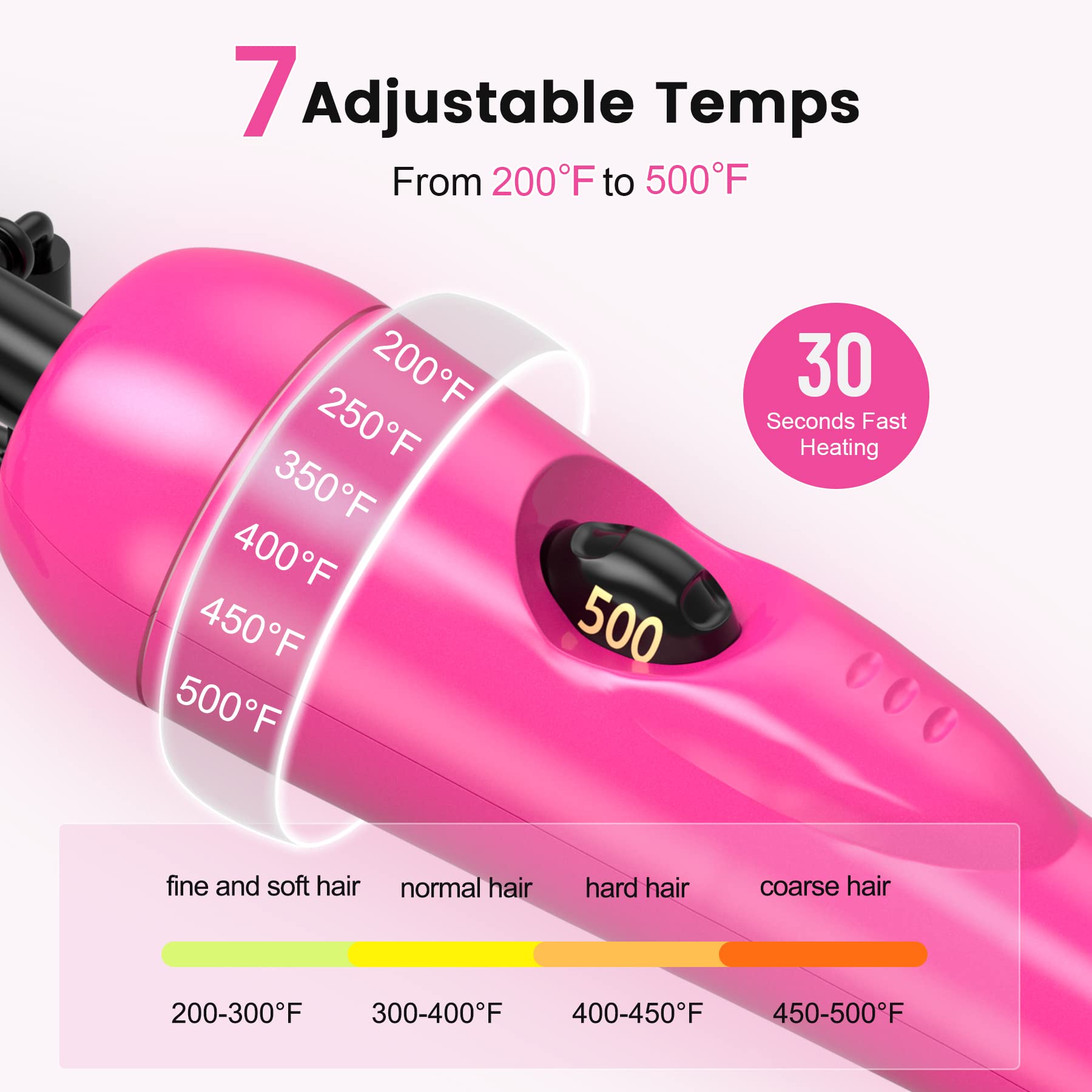 Hair Trends Mini Pink Hot Comb - 500?F Electric Straightening Comb, Portable Ceramic for Black Hair & Wigs, 2 Size