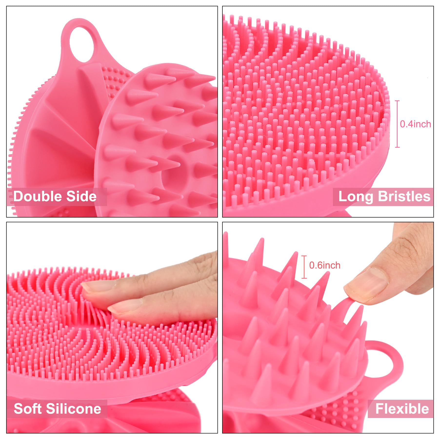 INNERNEED 2-in-1 Silicone Body Scrubber and Scalp Massager Shampoo Brush, Food-Grade Soft Material, More Hygienic, Easily Lather