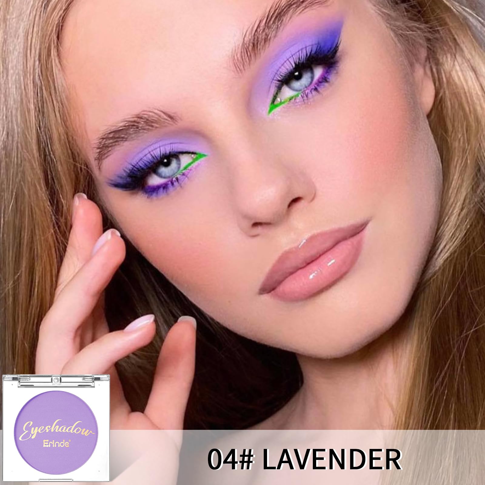 Erinde Single Purple Matte Eyeshadow Palette, Velvet Eye Shadow Compact Powder Natural Makeup, Long-Lasting Eye Makeup, Ultra-Bl