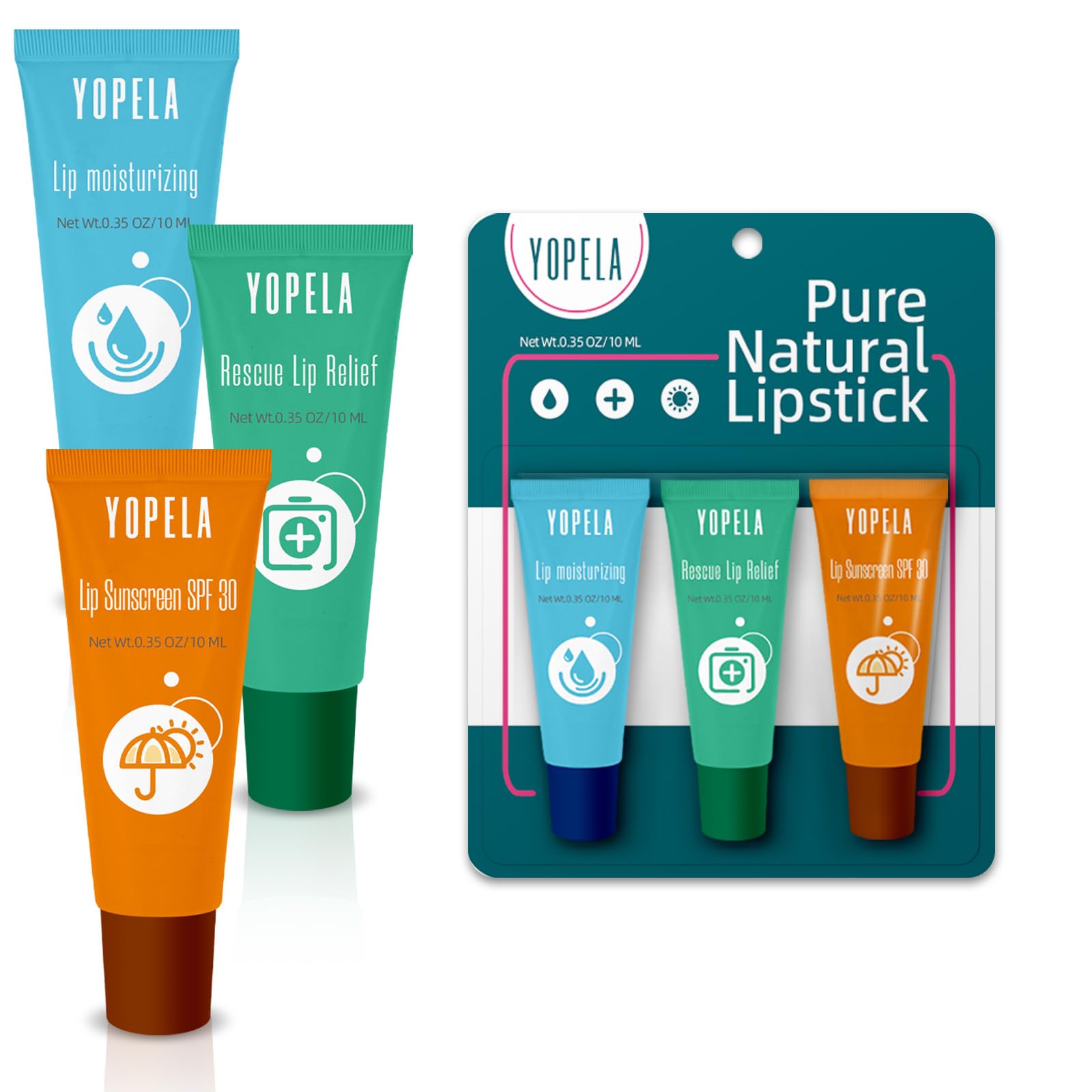 Yopela Lip Sunscreen Moisturizing And Repair Package Lip Care Set- Spf 30 - Summer Long Lasting Moisturized, Smooth And Repaired