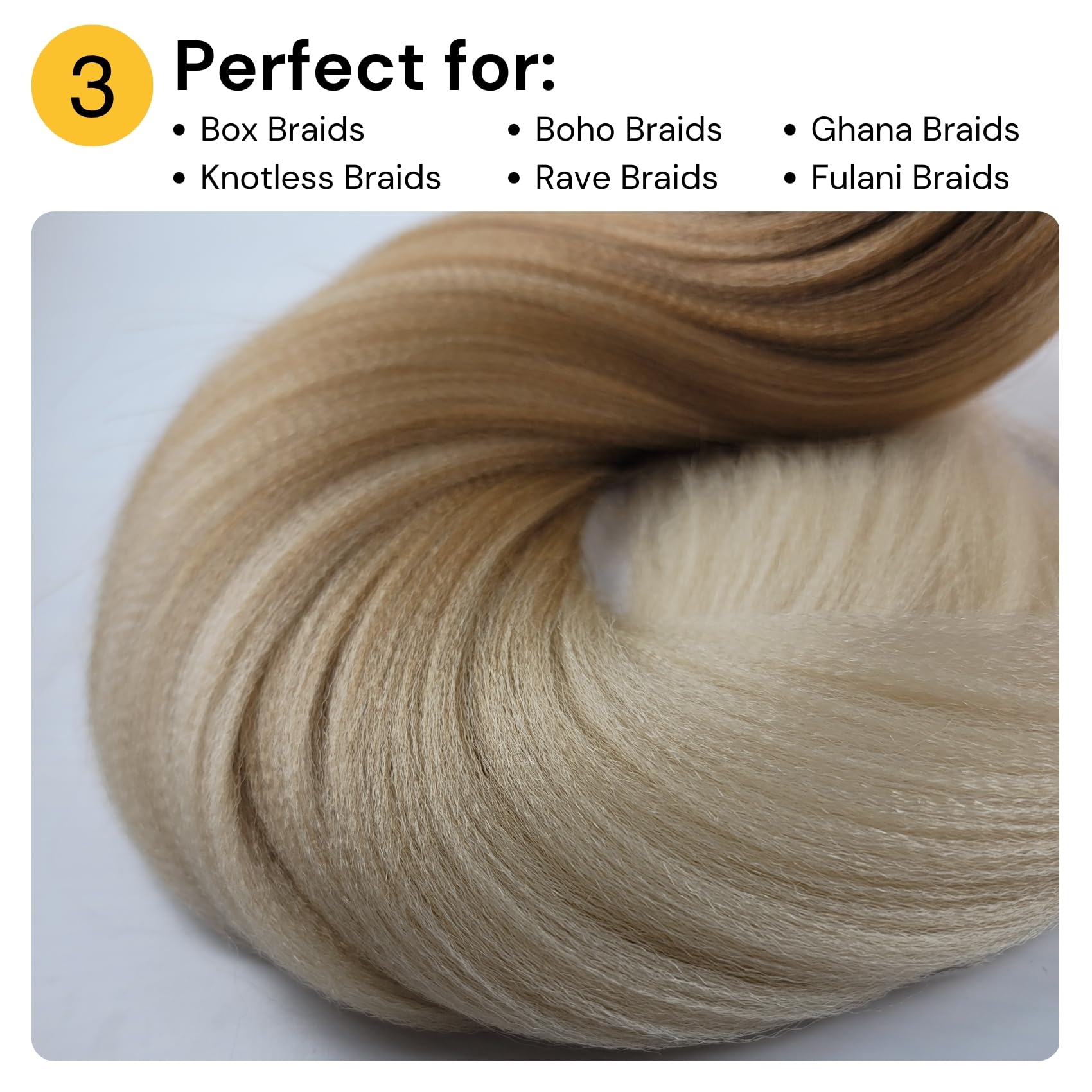 Ginger Blonde Braiding Hair Pre stretched Box Braiding Hair Extensions for Knotless Braids Mixed Feed in Braids Hair for Braidin