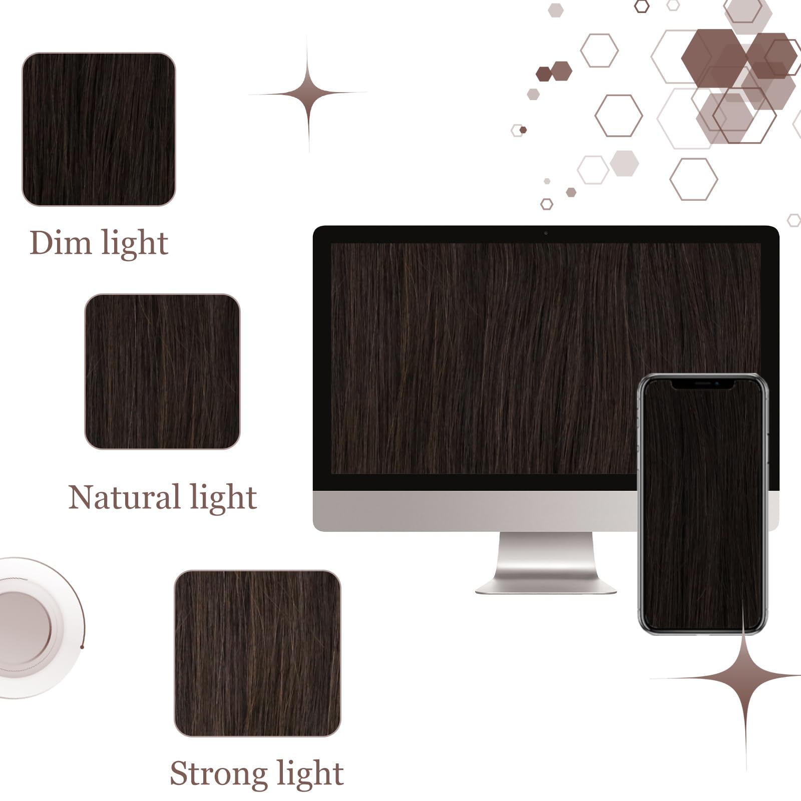 Hetto Clip in Hair Extensions Real Human Hair Brown Real Hair Clip in Extensions Human Hair 20 Inch Remy Hair Clip in Hair Exten