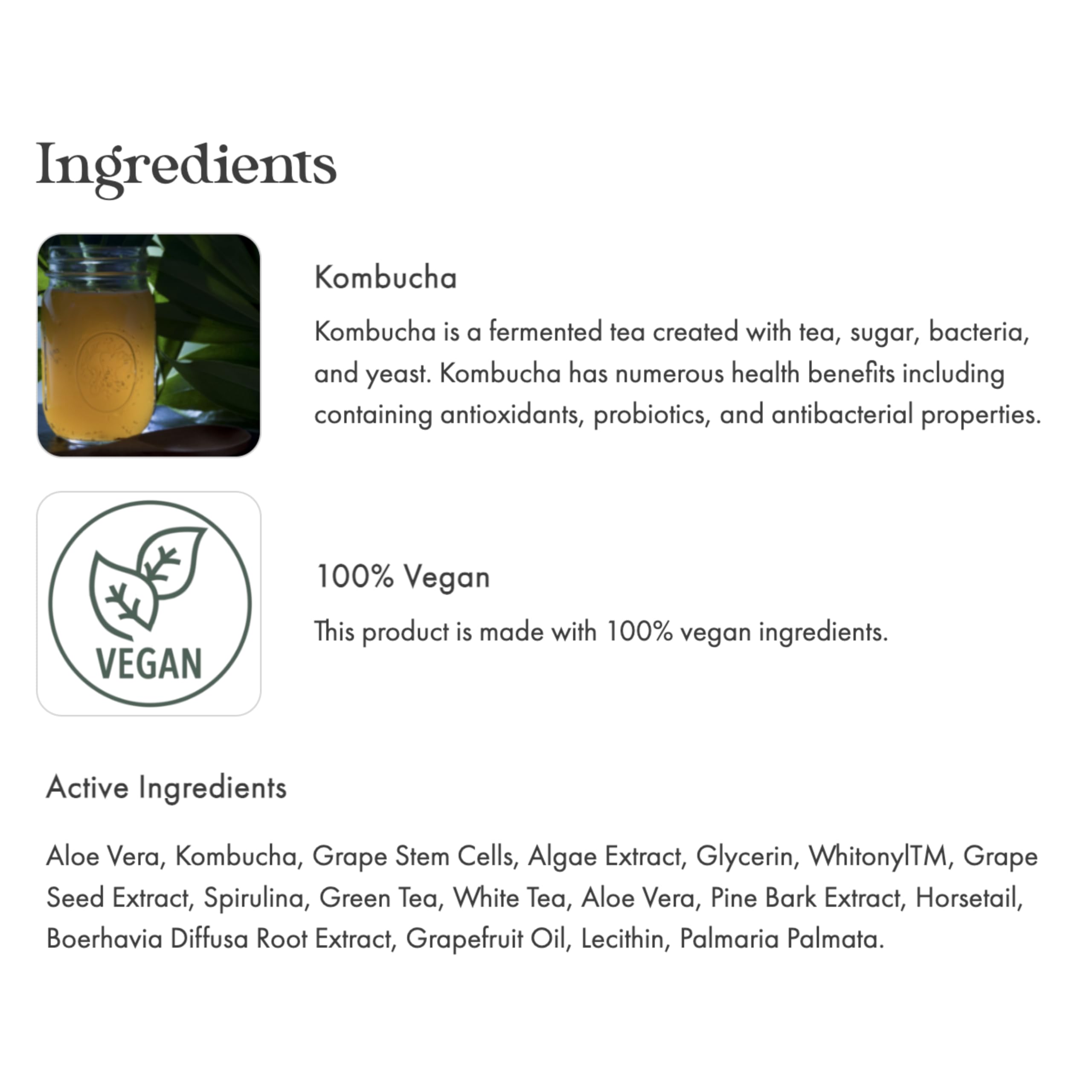 emerginC Scientific Organics Kombucha Cleanser - Nutrient Powerhouse Face Wash with Aloe Vera + Plant Stem Cells to Help Visibly