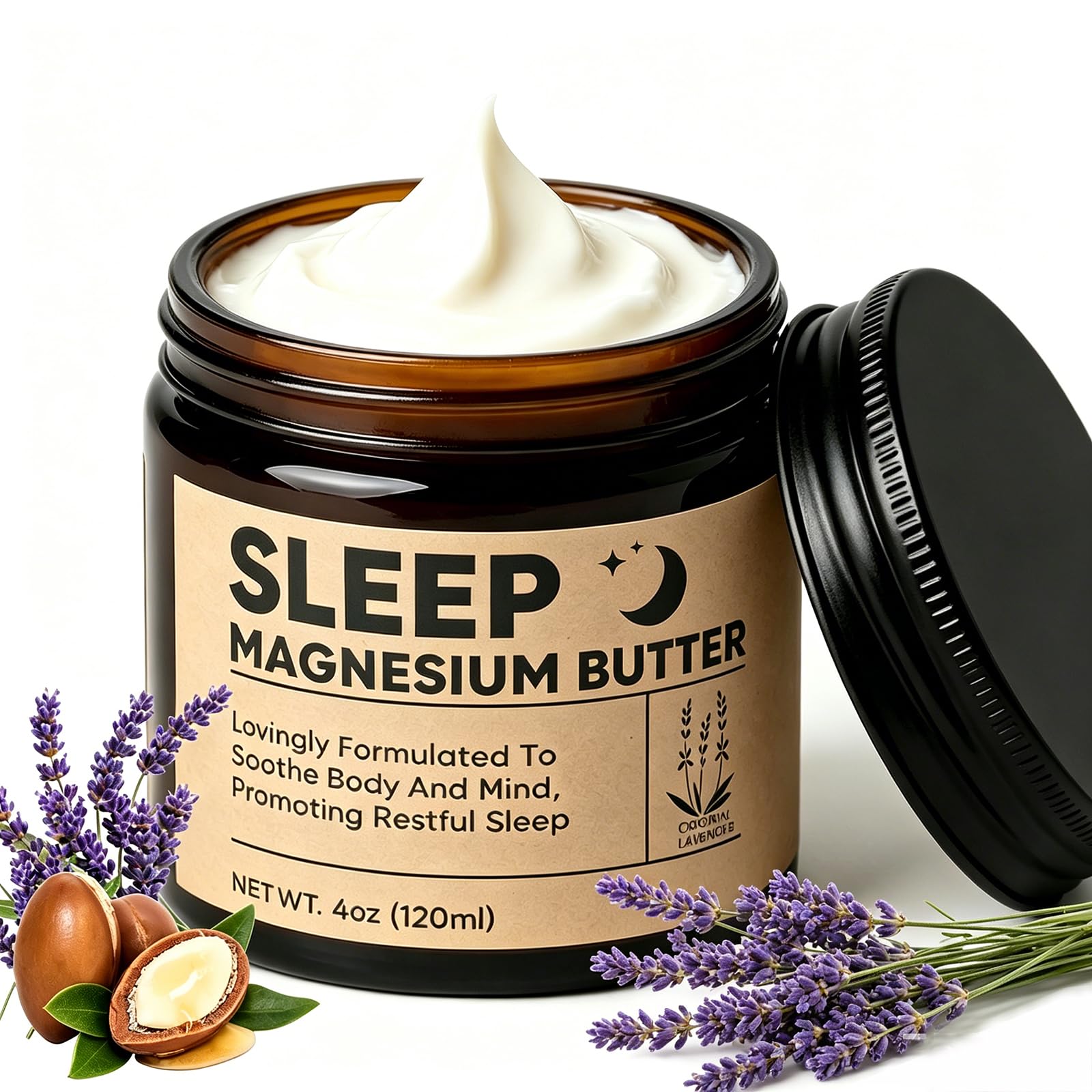 GENTERUN Magnesium Butter for Sleep, Nighttime Magnesium Cream with Shea & Mango Butter, Arnica & Essential Oils, Lavender Magne