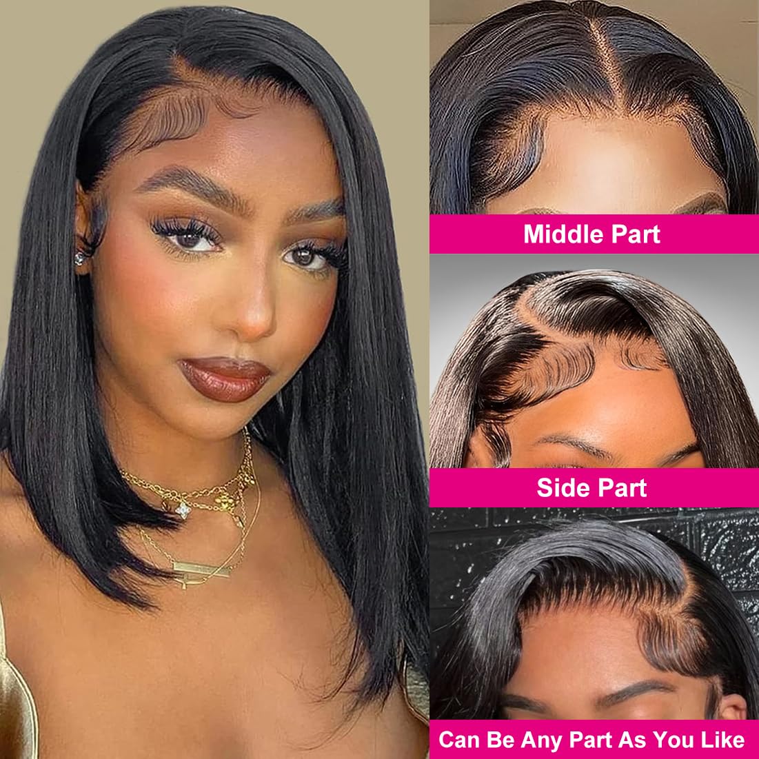 Bob Wig Human Hair 13X4 Lace Front Bob Wigs Human Hair 180% Density Bob Wigs Human Hair For Women Hd Lace Front Wigs Human Hair