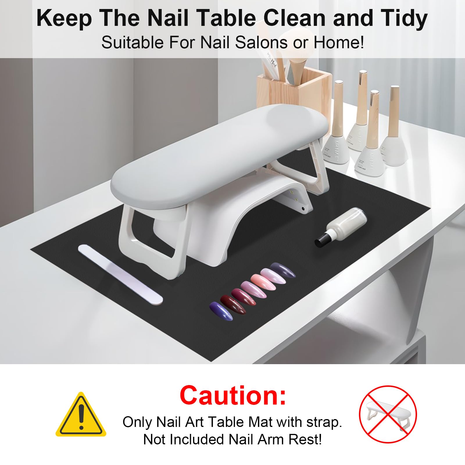 Diesisa Nail Art Table Mat,Foldable Nail Arm Rest Pad For Nails,Soft Microfiber Pu Leather Nail Mat For Table,Waterproof Manicur