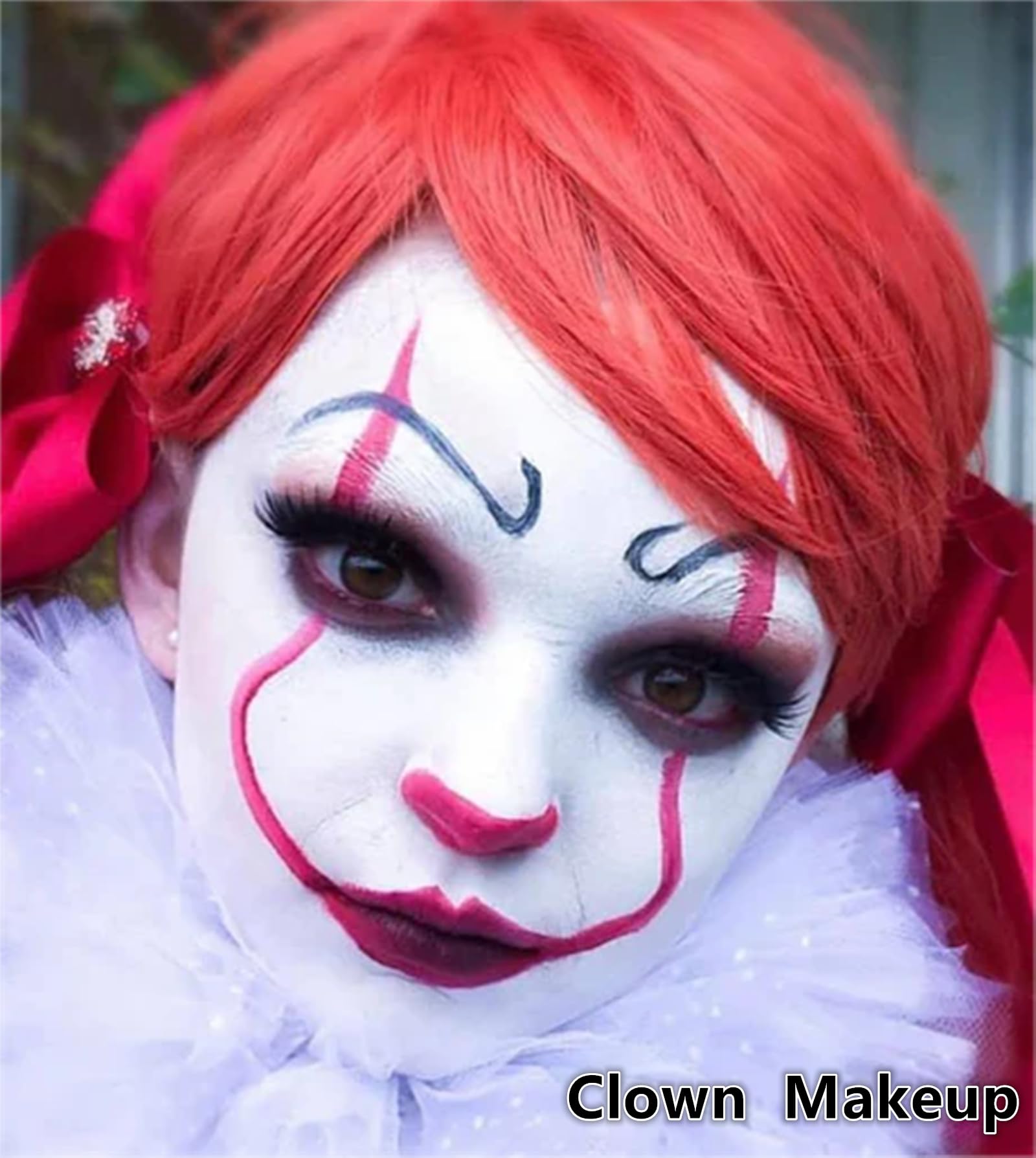 Go Ho White Face Paint,Oil Based Waterproof Cream Eye Black Stick,White Face Body Paint for Halloween Cosplay Zombie Skeleton Cl