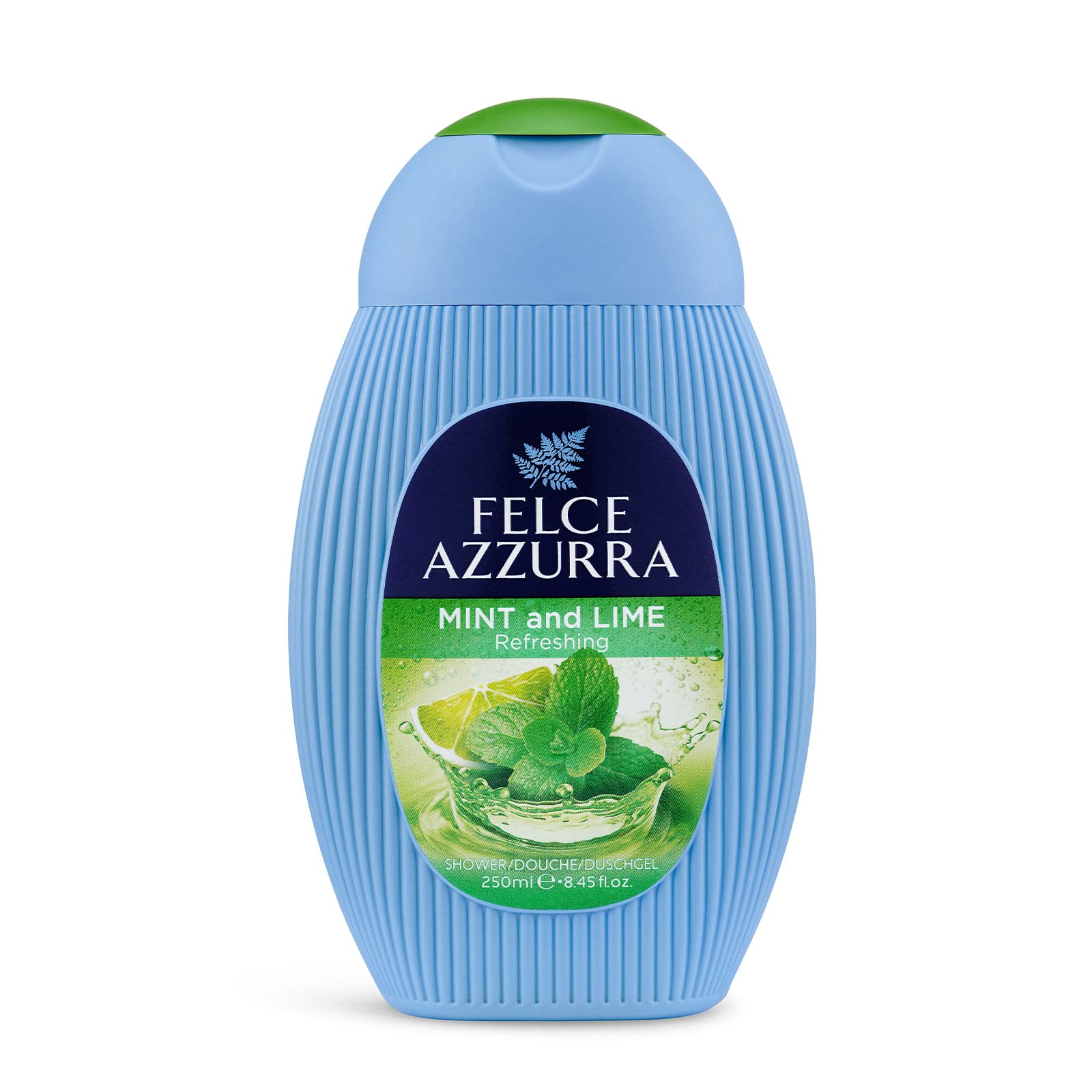 Felce Azzurra Mint And Lime - Refreshing Essence Shower Gel - Blended With Notes Of Musk, Jasmine Petals And Orchids - Intense F