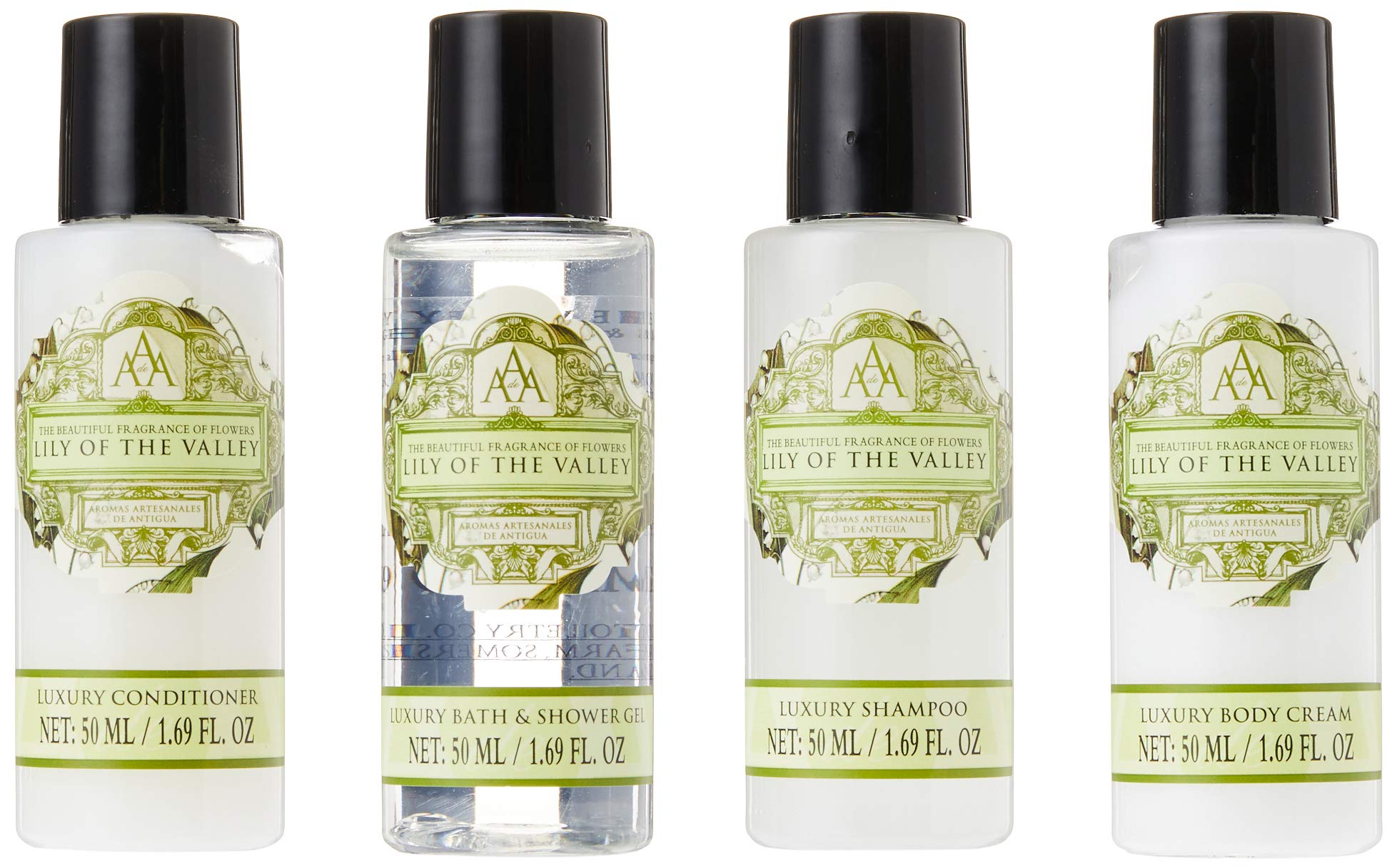 Aaa Floral - 4 X 50 Ml - Travel & Gift Collection (Shower Gel, Body Lotion, Shampoo & Conditioner) - (Lily Of The Valley) - Tsa/