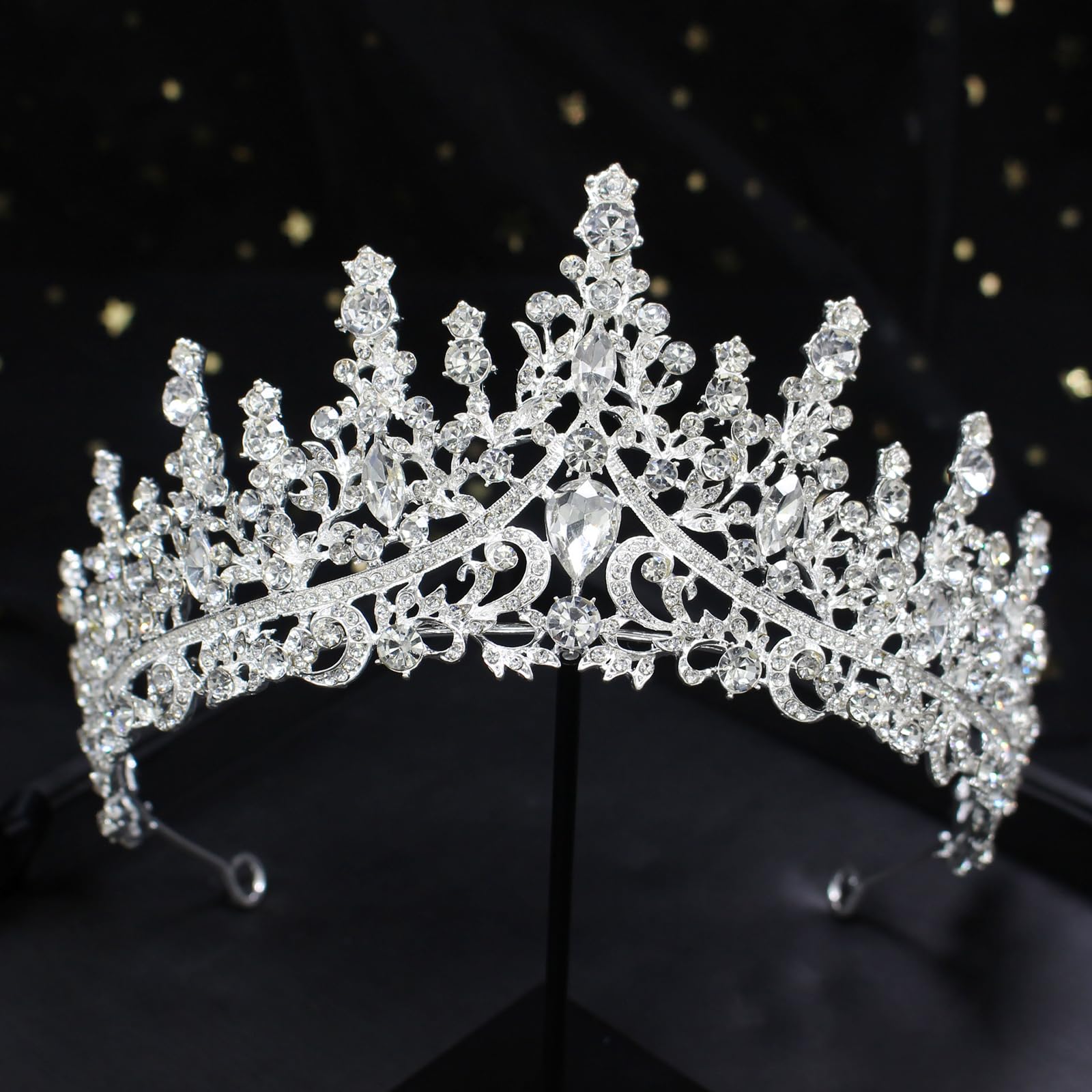 COCIDE Silver Tiara and Crown for Women Crystal Queen Crowns Rhinestone Princess Tiaras for Girl Bride Wedding Hair Accessories