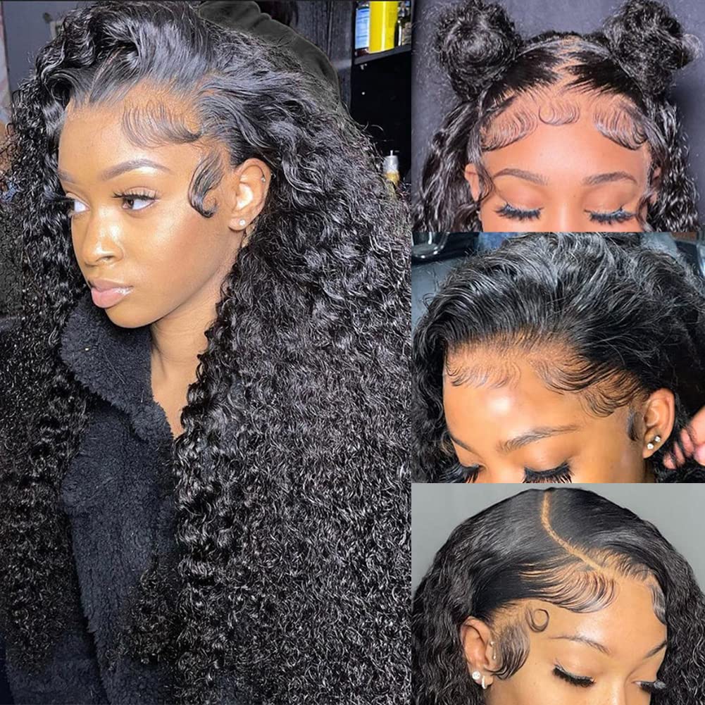 Alibeauty 220% Density Lace Front Wigs Human Hair Pre Plucked 13X4 Water Wave Lace Frontal Human Hair Wigs For Black Women Gluel