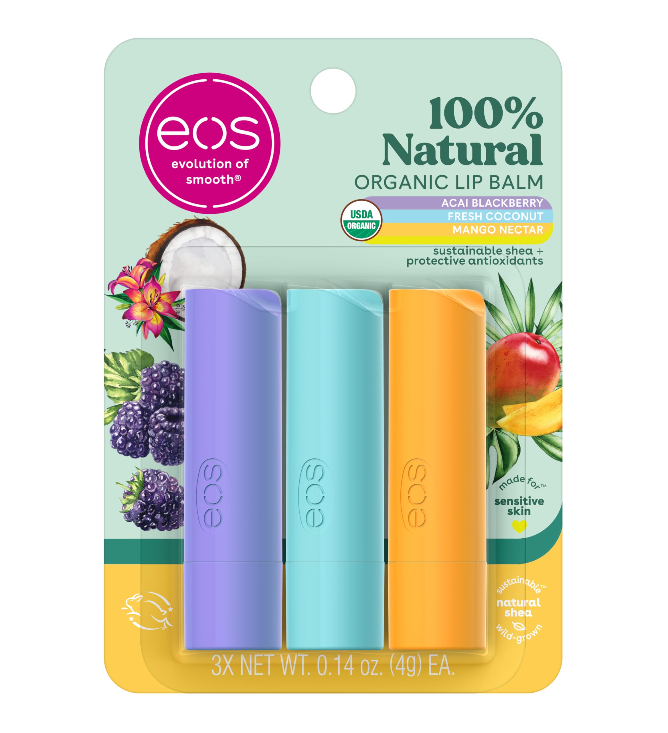 Acai Blackberry, Fresh Coconut, Mango Nectar 3Pack Sticks