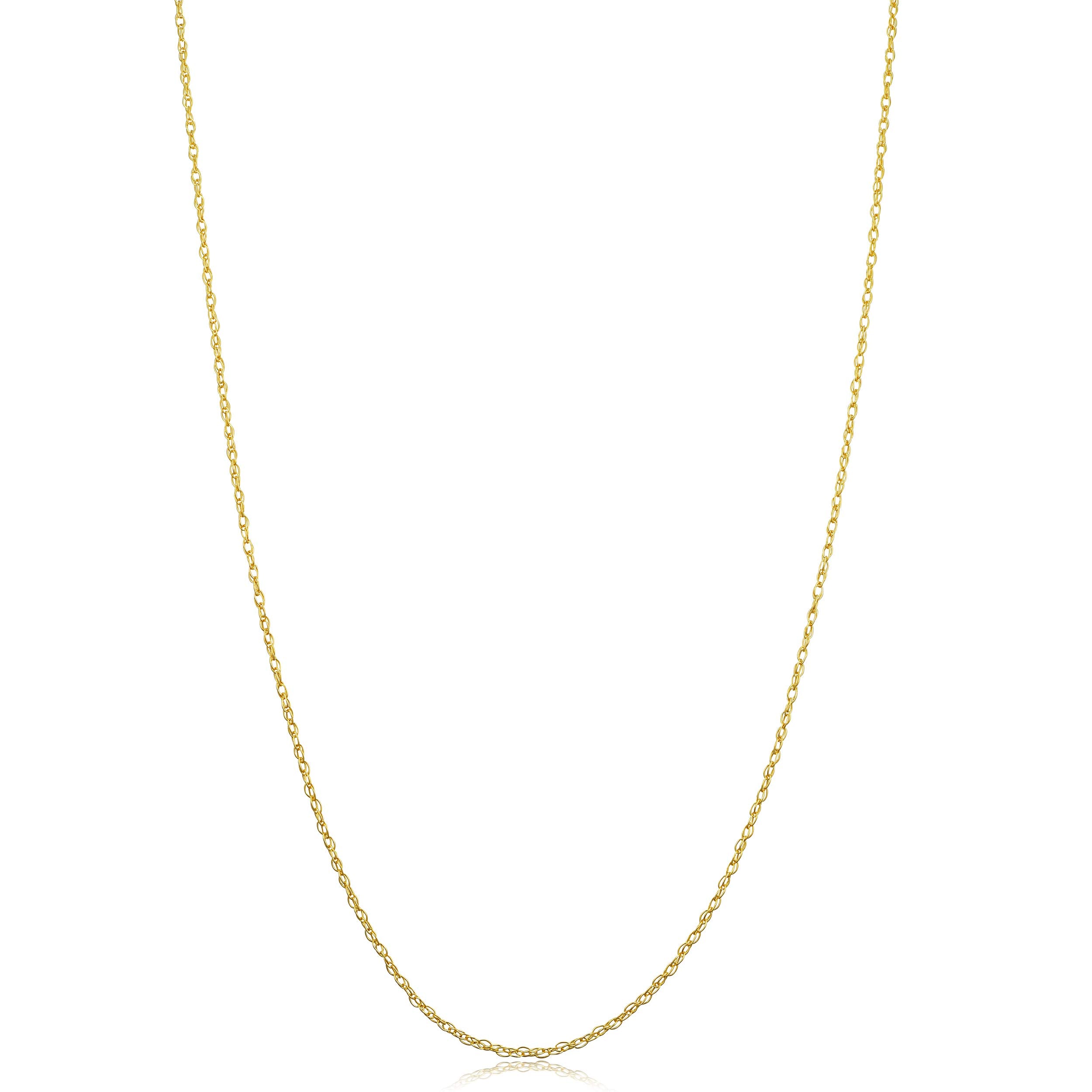Kooljewelry 10k Yellow Gold Rope Chain Necklace (0.9 mm, 24 inch)