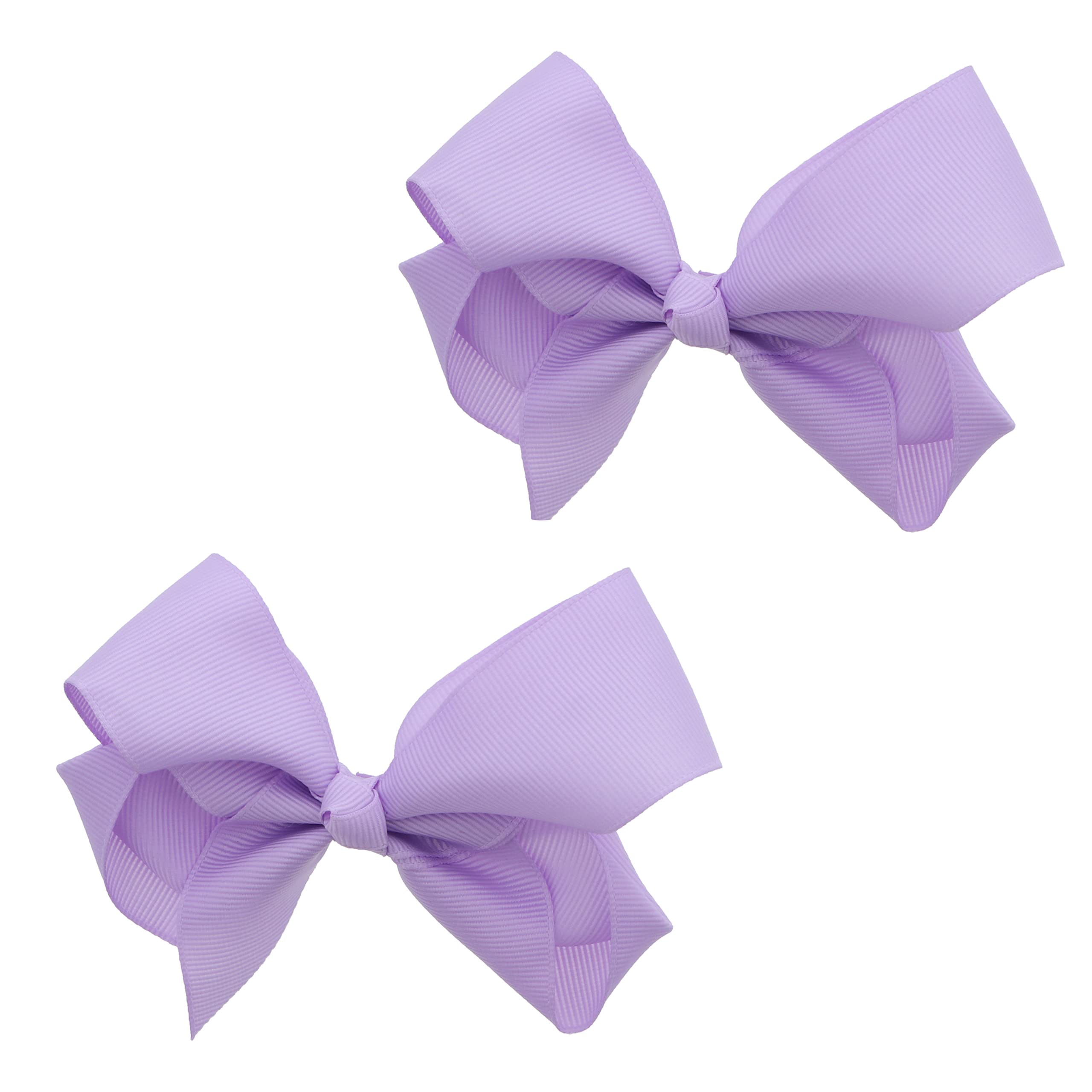 3 Inch Grosgrain Bow for Little Girls- Set of 2 (Lavender)