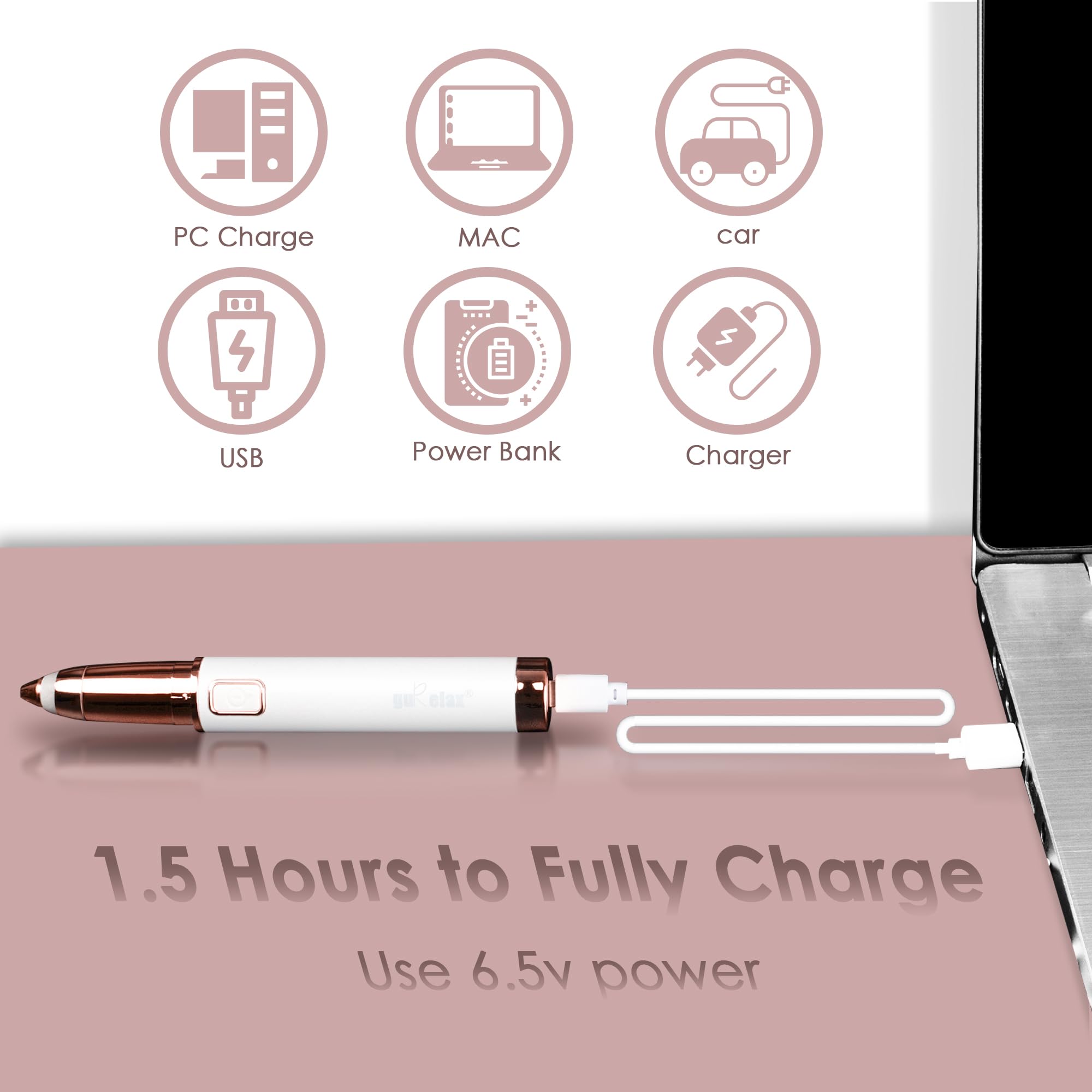 Gurelax Eyebrow Trimmer For Women,Electric Eyebrow Hair Remover, Painless Brow Razor Shaper With Led Light, Usb Rechargeable, Ey