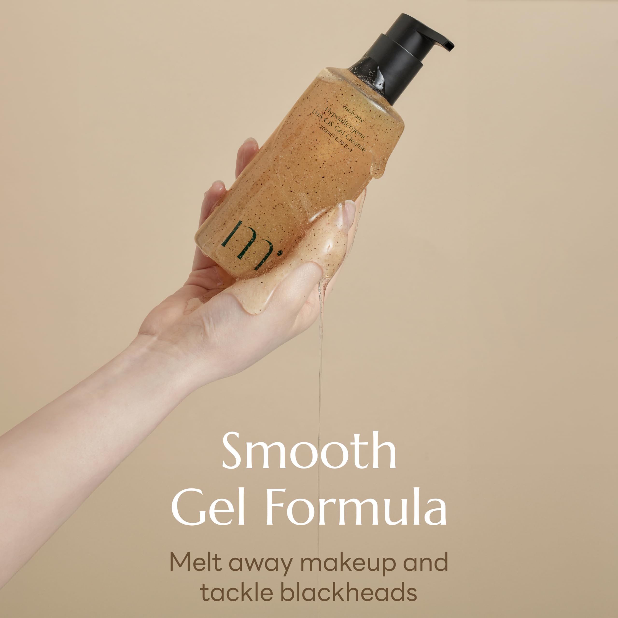 Molvany Lha Cis Gel Cleanser - Low Ph Korean Facial Wash Skincare For Pore Shrinking, Face Moisturizing, Makeup, Whitehead & Bla