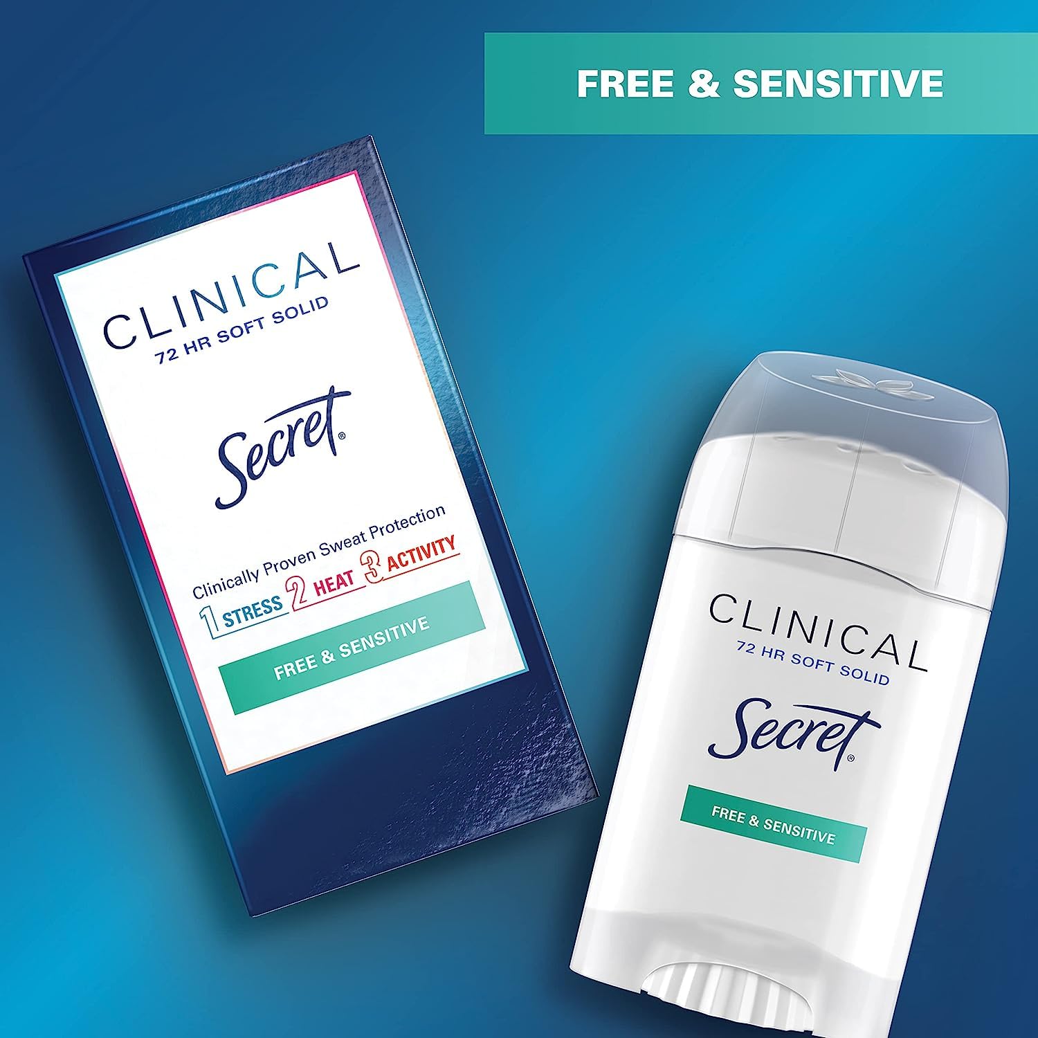 Secret Clinical Strength Soft Solid Antiperspirant And Deodorant For Women, Free  Sensitive, 16 Oz, Pack Of 3