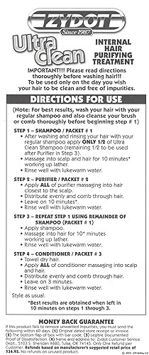 RU CLEAN Zydot Ultra Clean Detox Shampoo Kit, 1 Fl Oz - Instant Cleansing & Toxin Removal for Hair Follicles, Model RUC-UC-P3