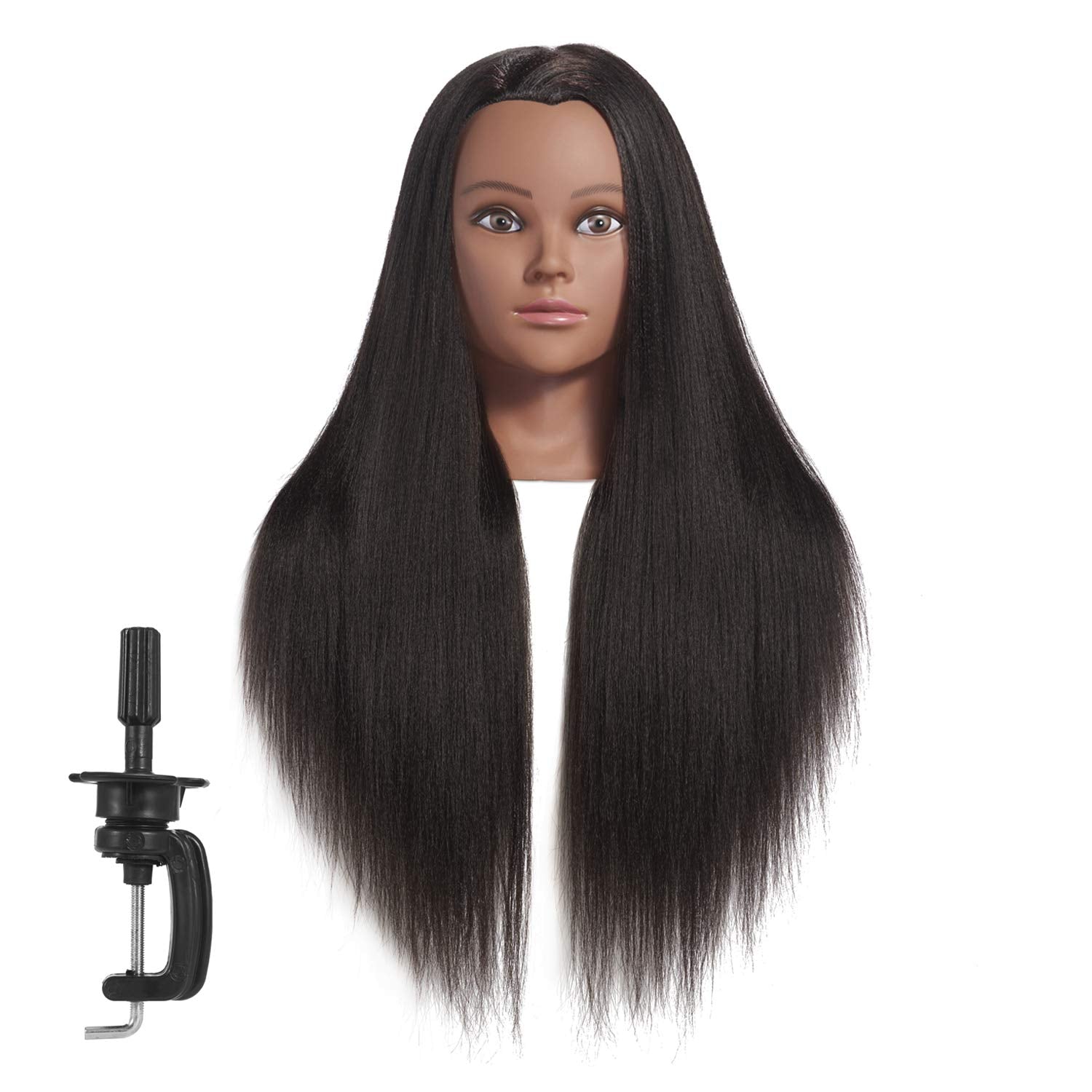 Hairginkgo Mannequin Head 26''-28'' Super Long Synthetic Yaki Fiber Hair Manikin Head Styling Hairdresser Training Head Cosmetol