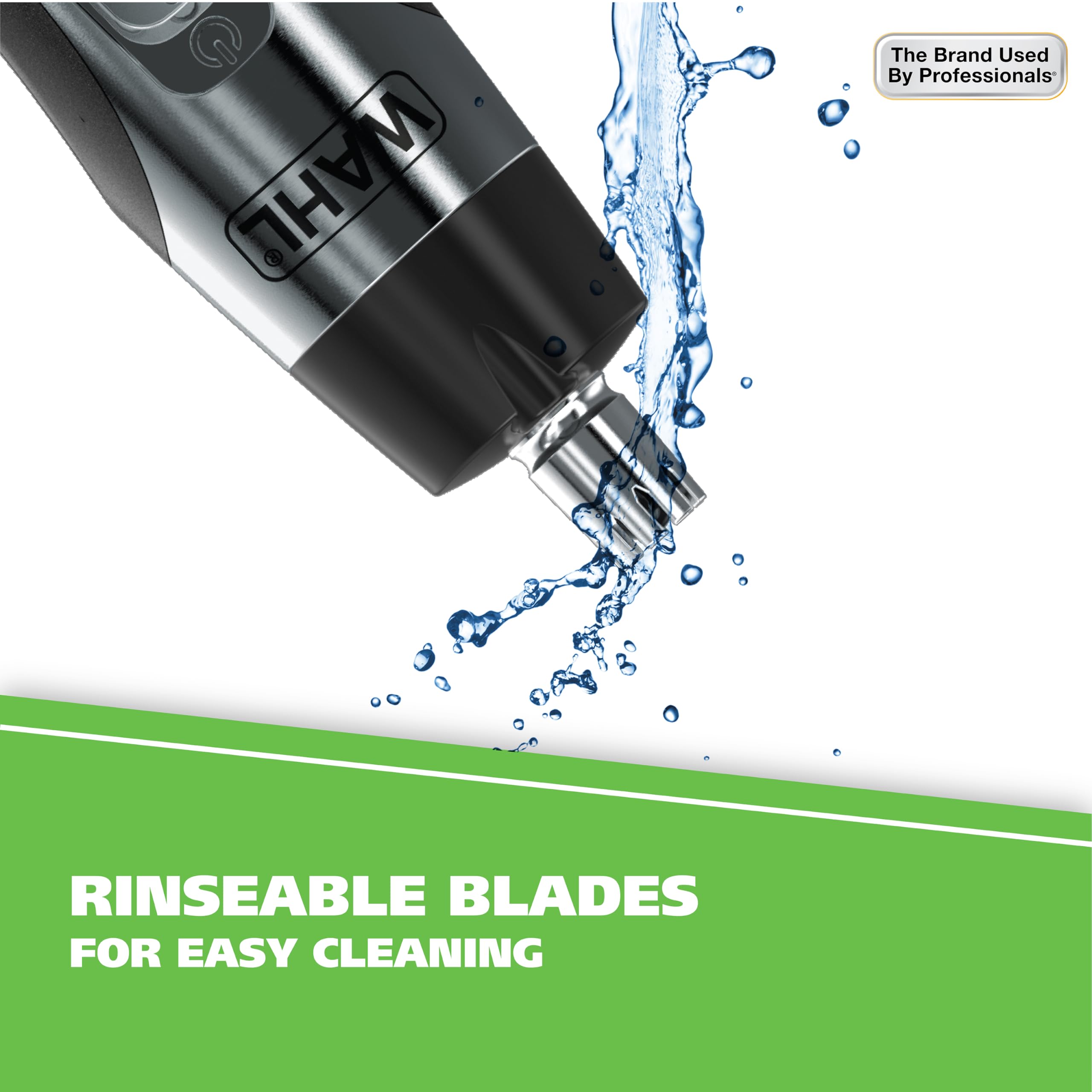 Wahl Mens Nose and Ear Trimmer (3 Piece Set) Ear Hair Removal Stainless-Steel Blades, Cordless Convenience, Lightweight and Port